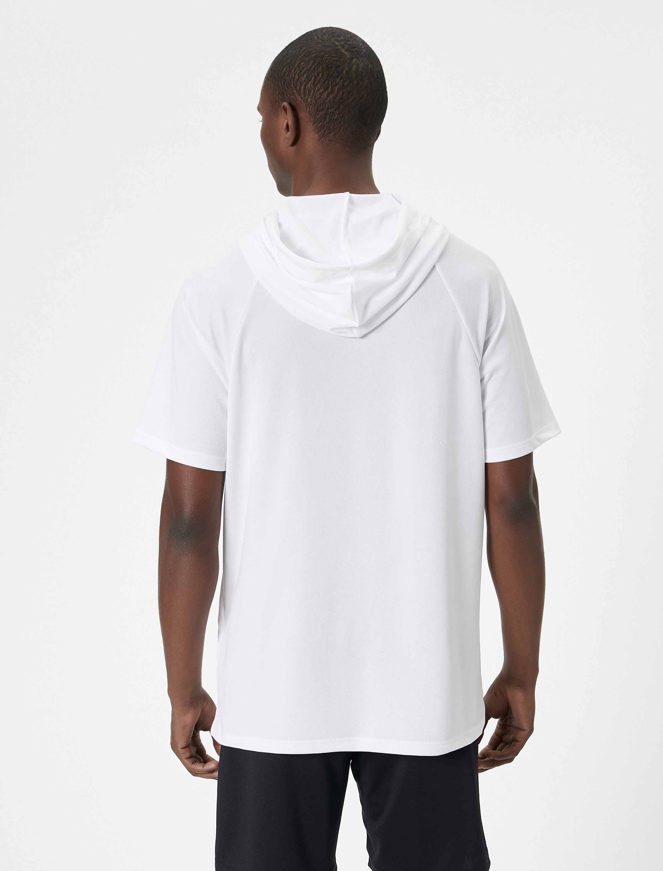   Kapşonlu Spor Tişört Kısa Kollu