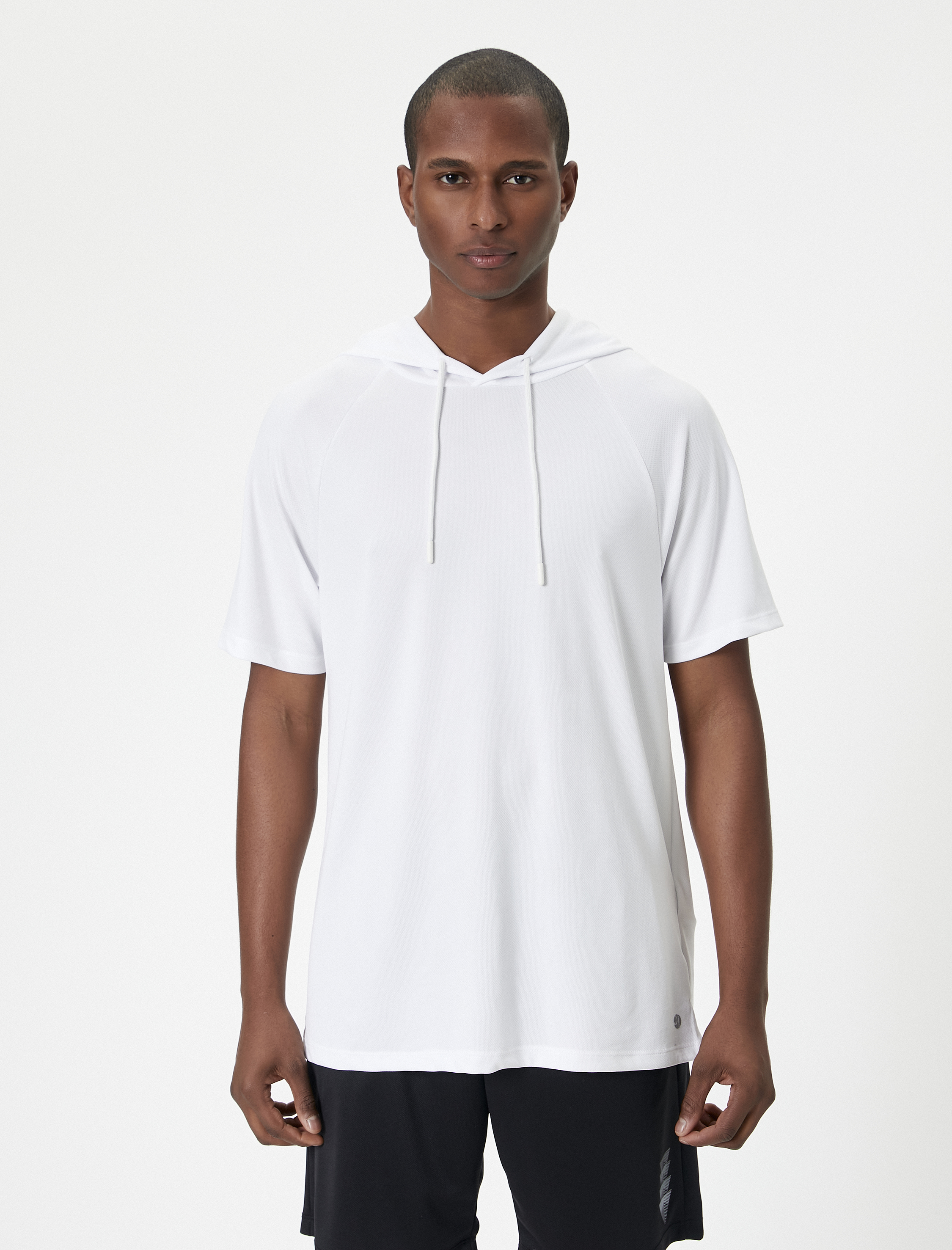   Kapşonlu Spor Tişört Kısa Kollu