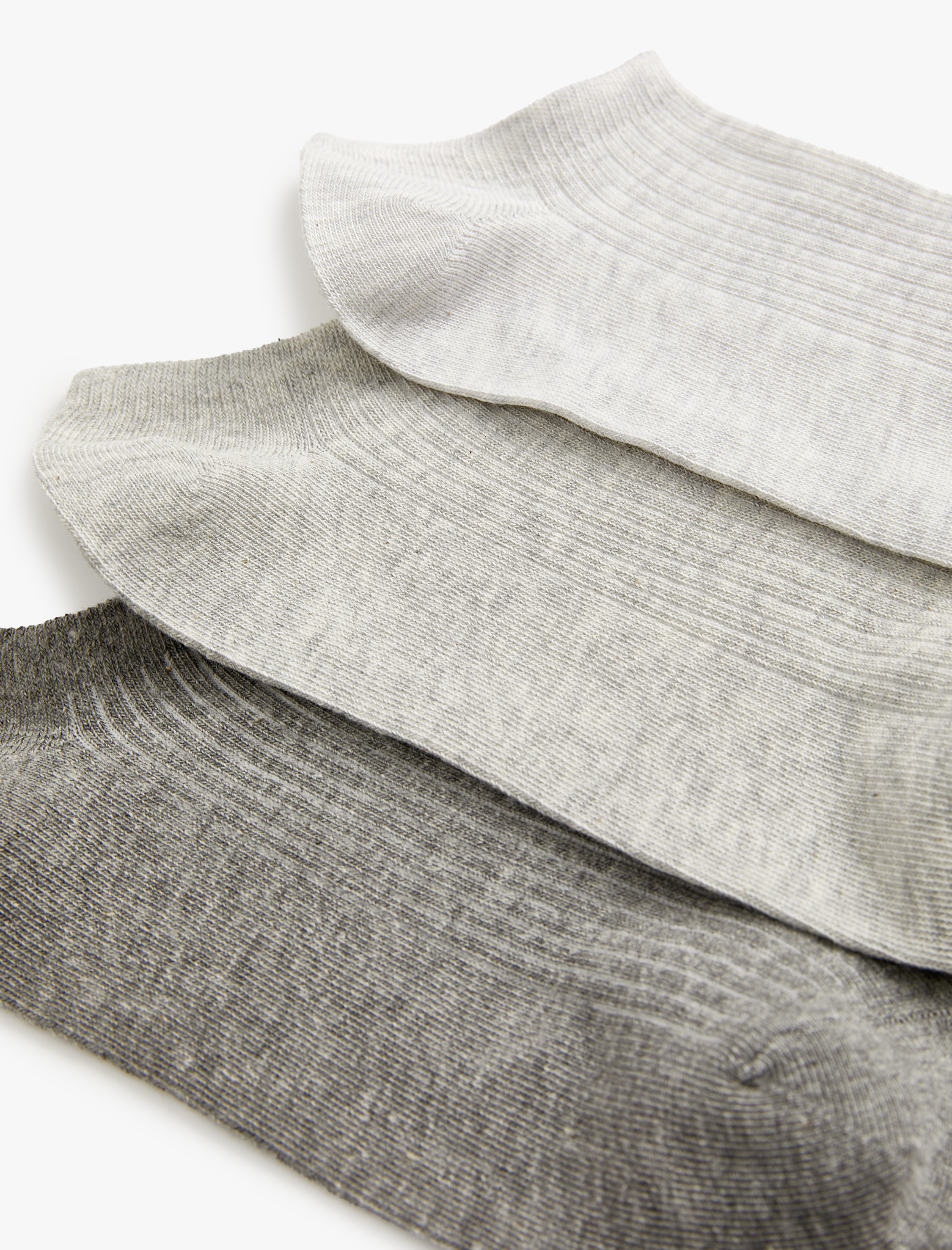  Erkek 3'lü Patik Çorap Seti Dokulu Çok Renkli