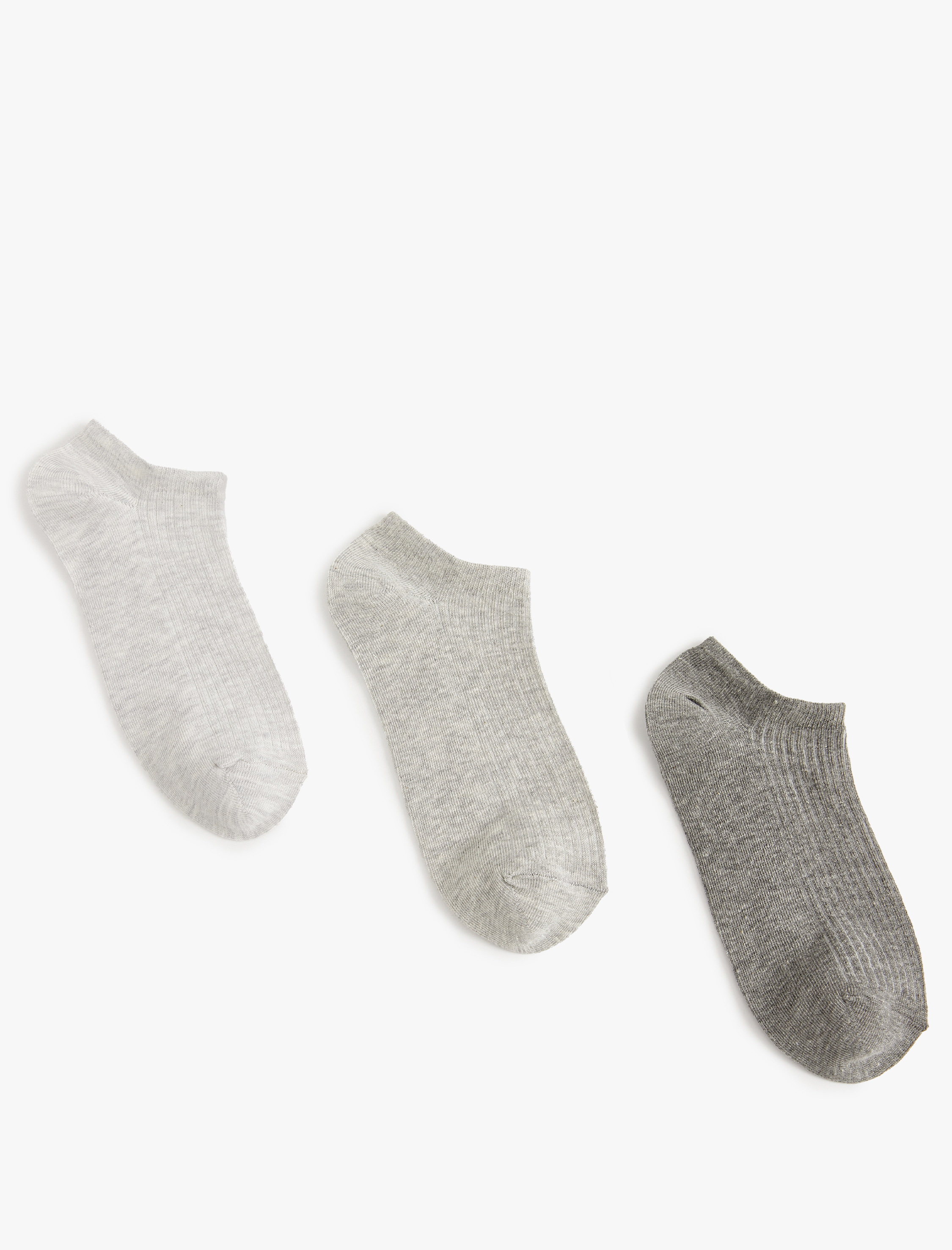  Erkek 3'lü Patik Çorap Seti Dokulu Çok Renkli