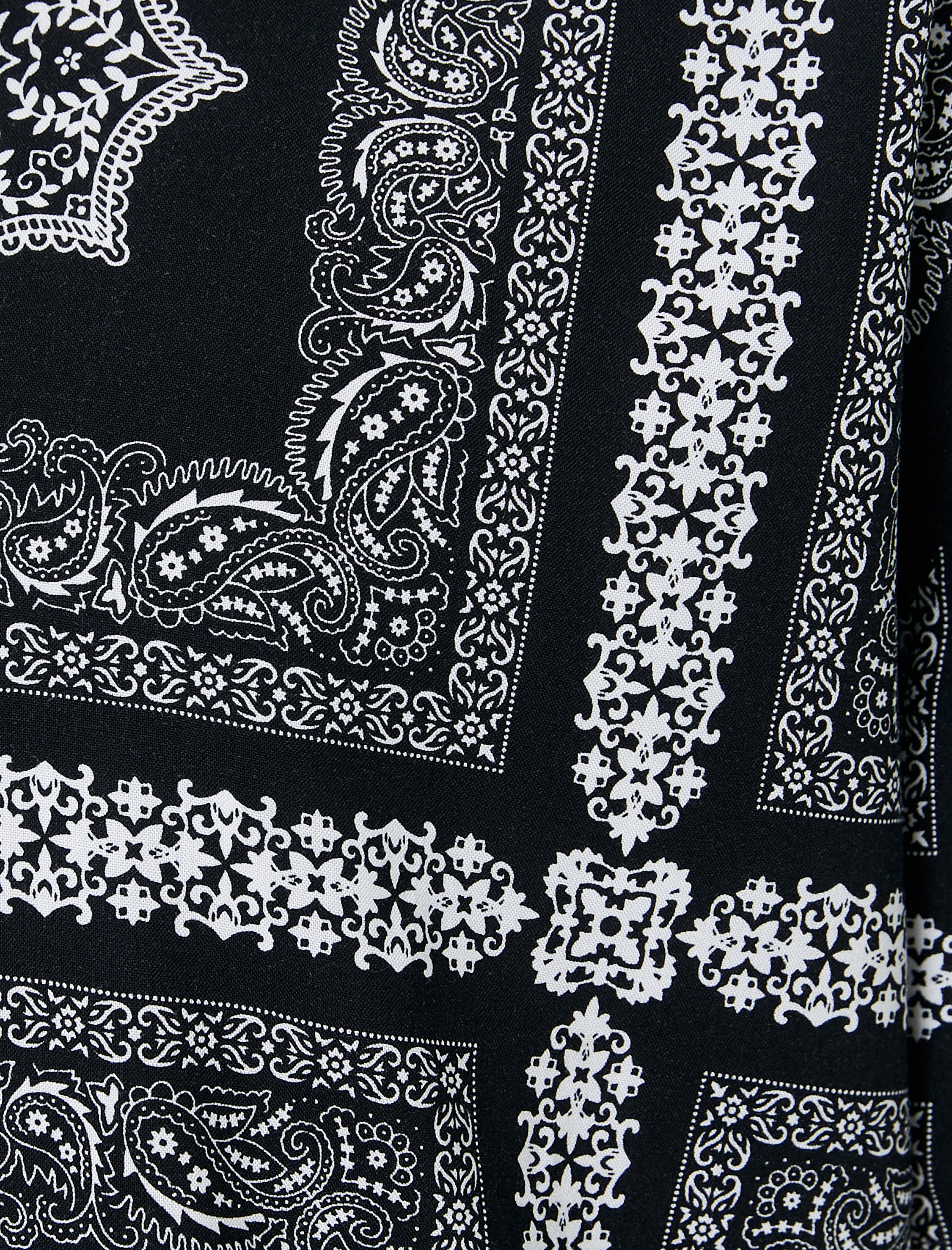   Yazlık Gömlek Vintage Kısa Kollu Şal Desenli Klasik Yaka Viskon Kumaş Regular Fit