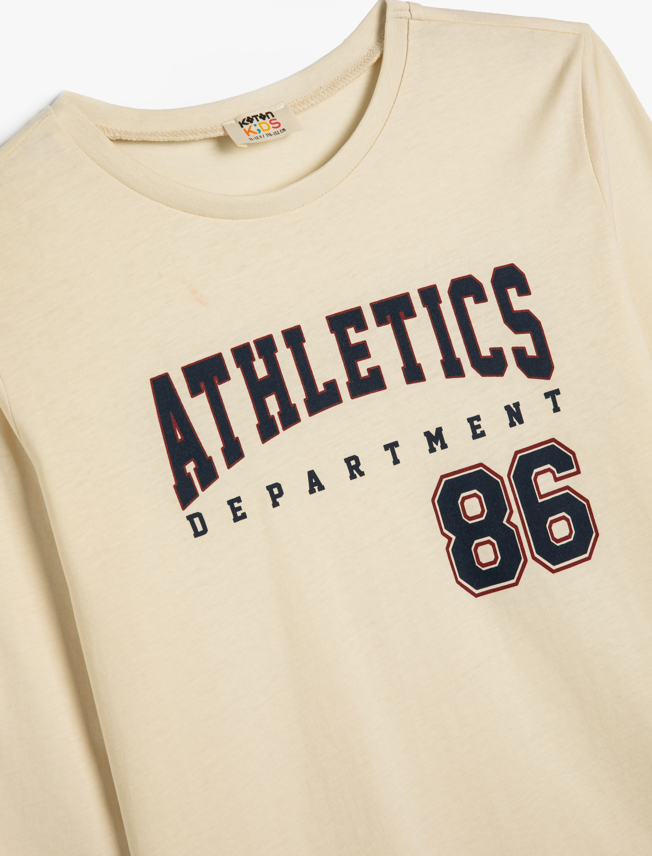  Erkek Çocuk Tişört Kolej Baskılı Uzun Kollu Bisiklet Yaka Pamuklu