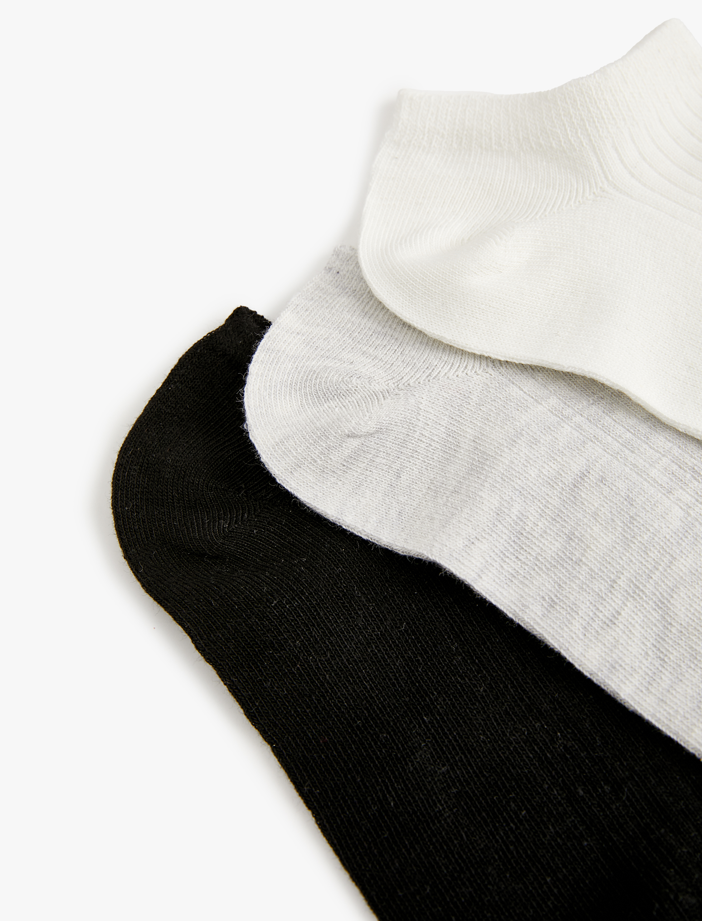  Erkek 3'lü Patik Çorap Seti Dokulu Çok Renkli