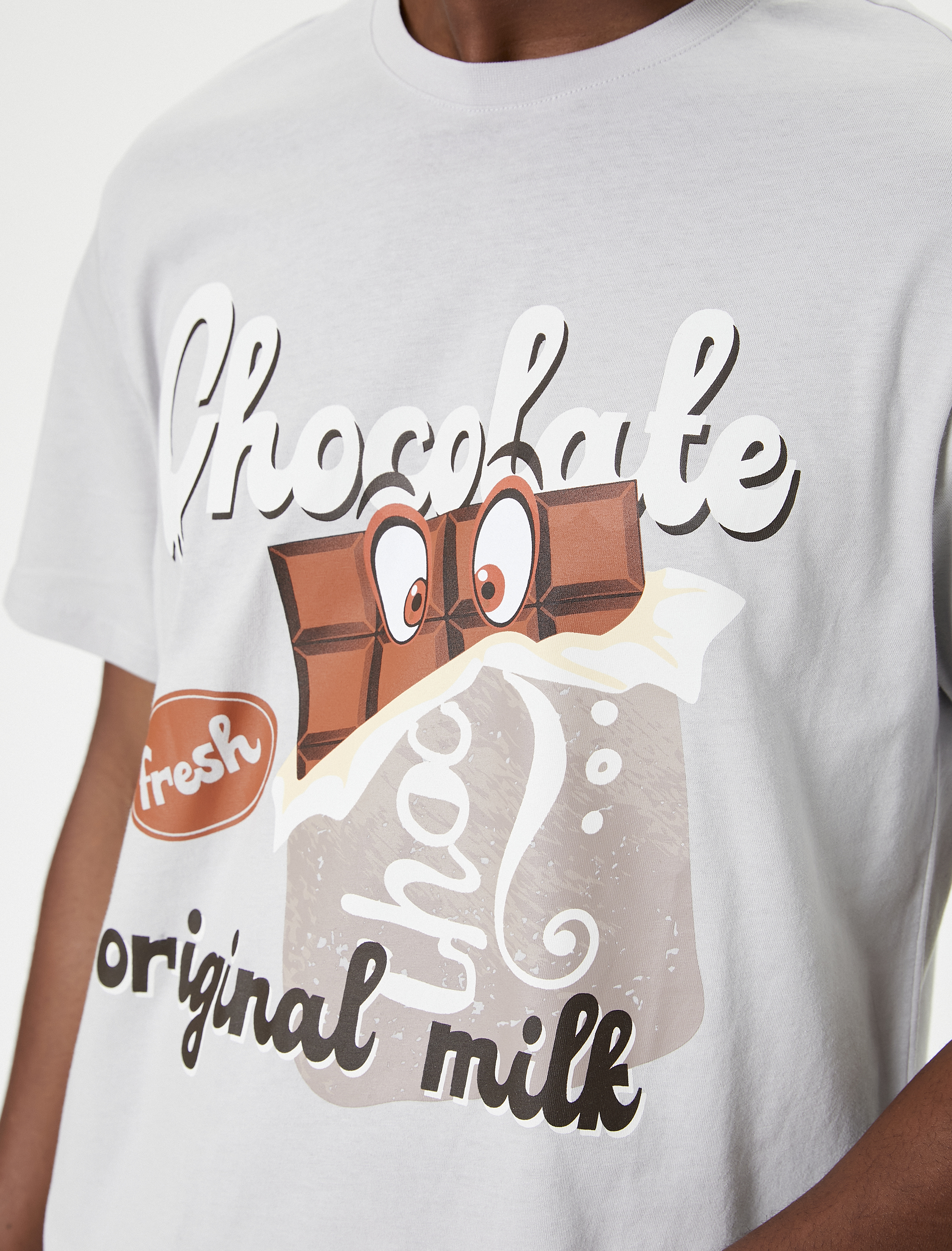   Slogan Baskılı Tişört Bisiklet Yaka Kısa Kollu Pamuklu