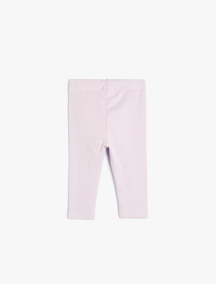 Kız Bebek Basic Kapri Tayt Fitilli Beli Lastikli Pamuklu