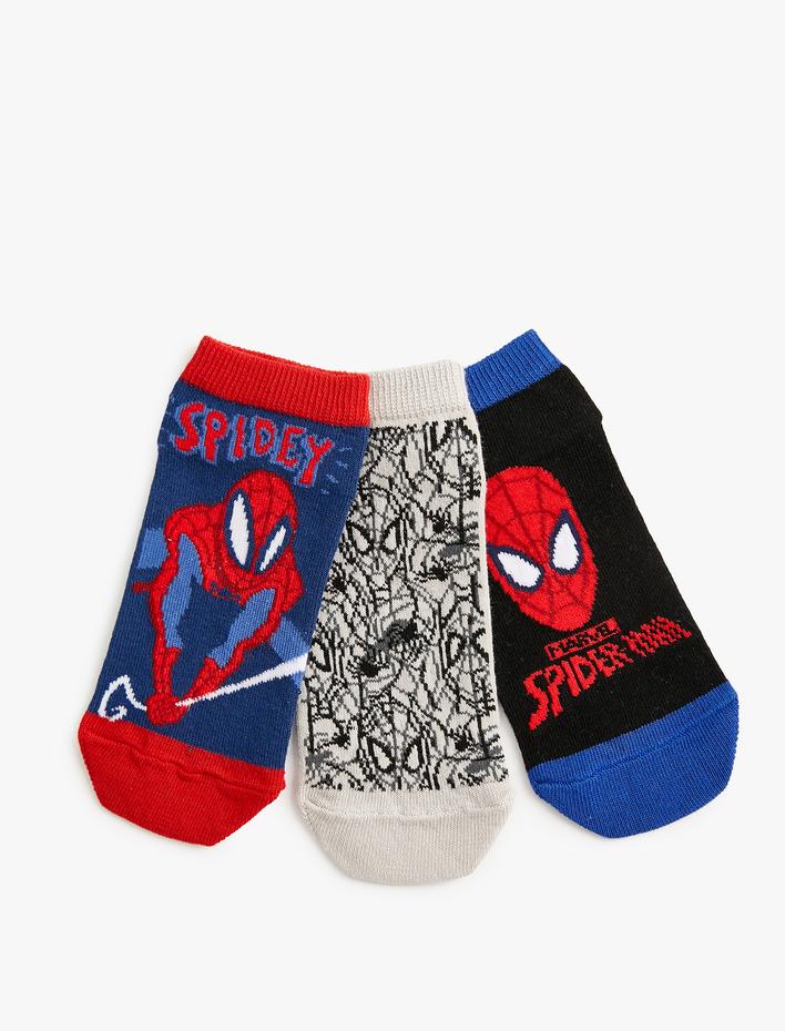 Erkek Çocuk 3'lü Spiderman Lisanslı Çorap Seti
