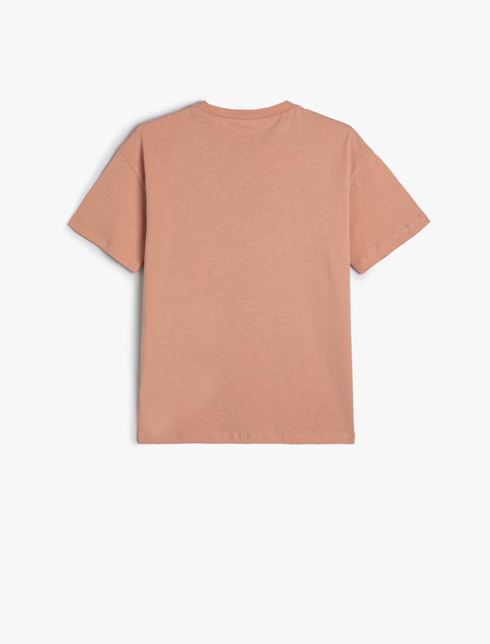 Erkek Çocuk Tişört Slogan Baskılı Kısa Kollu Bisiklet Yaka Pamuklu