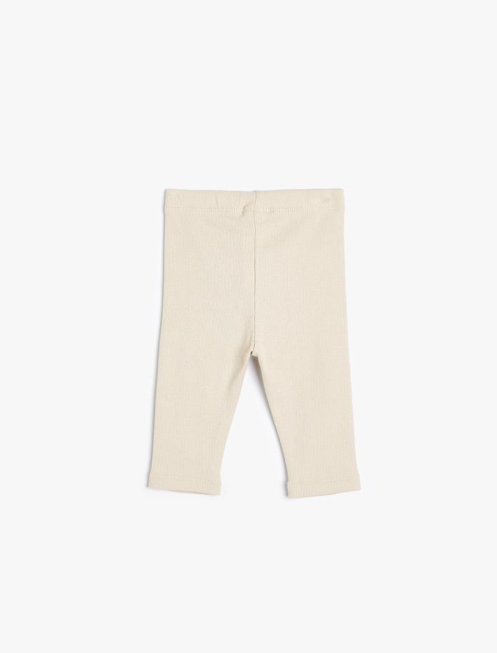 Kız Bebek Basic Kapri Tayt Fitilli Beli Lastikli Pamuklu