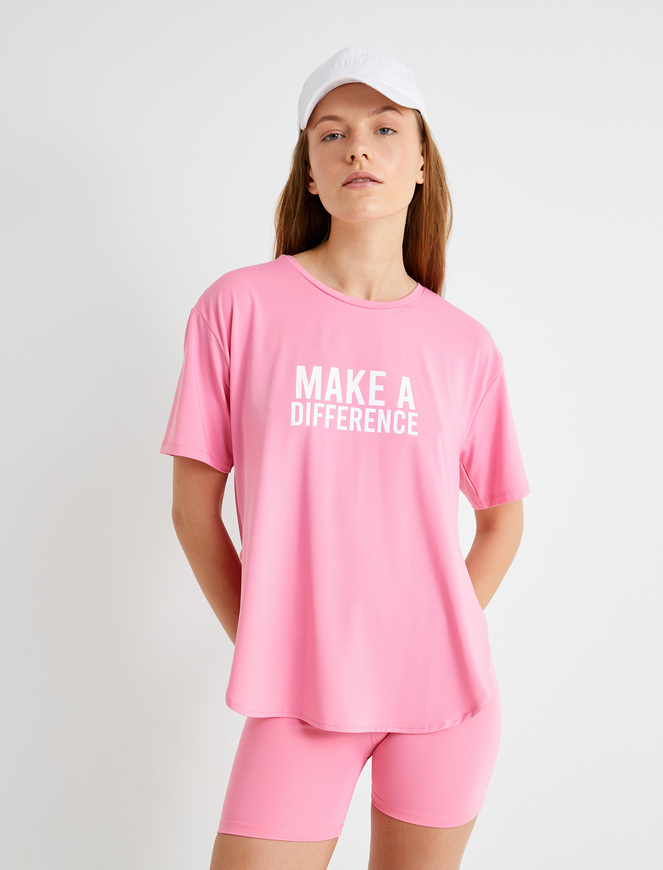   Rahat Kalıp Spor Tişört Kısa Kollu Bisiklet Yaka Baskılı