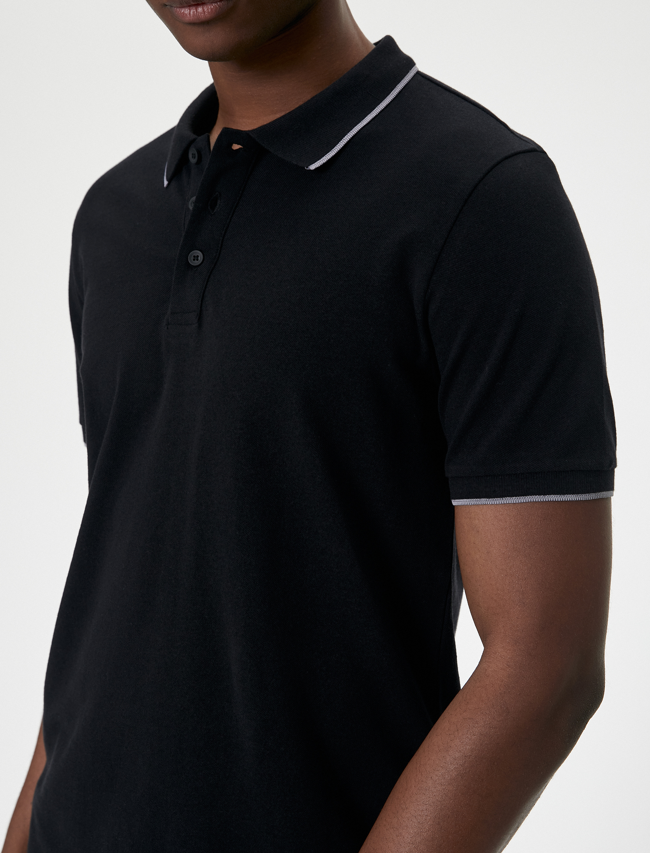   Polo Yaka Tişört Slim Fit Kısa Kollu Biyeli