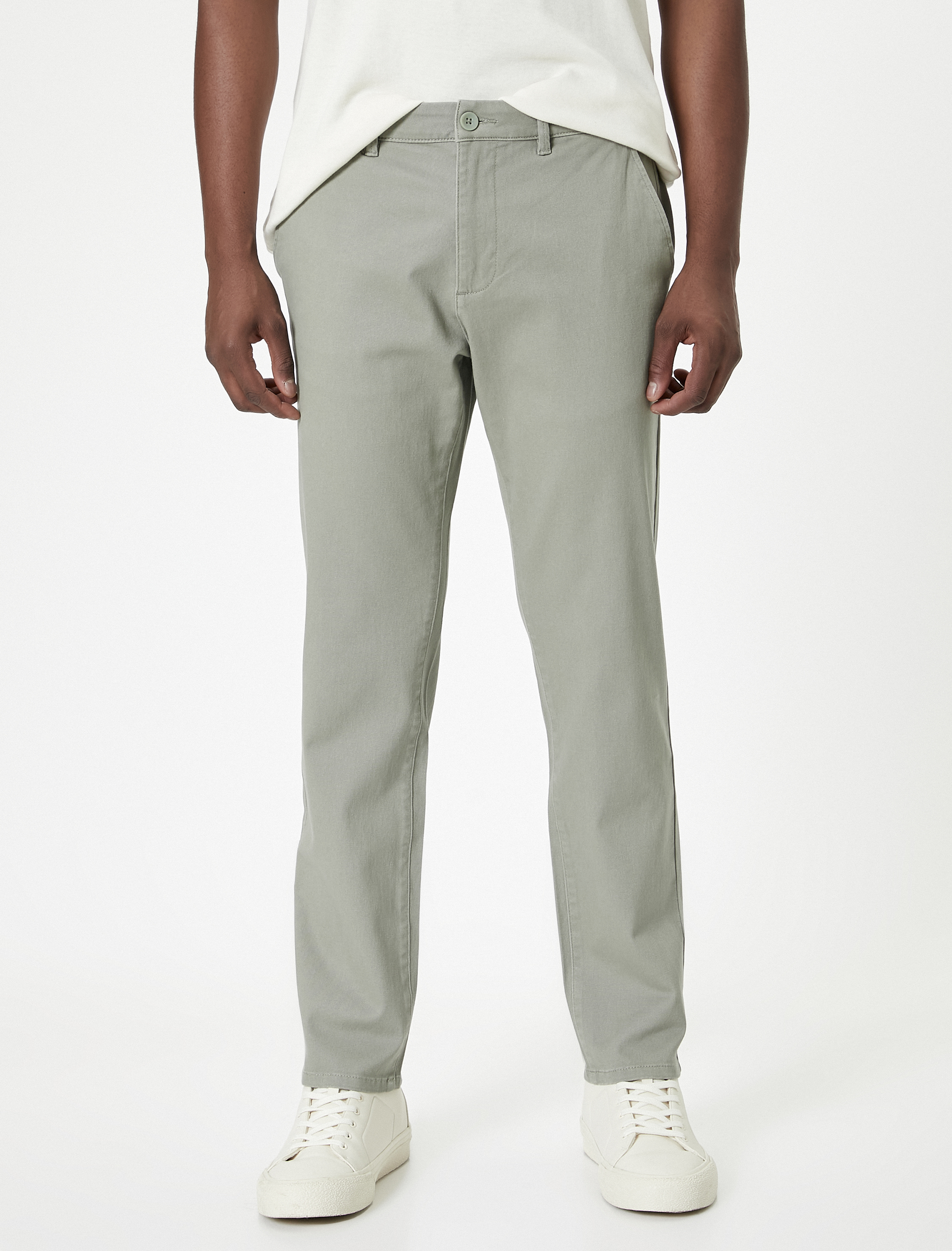   Basic Dokuma Pantolon 5 Cepli Düğmeli