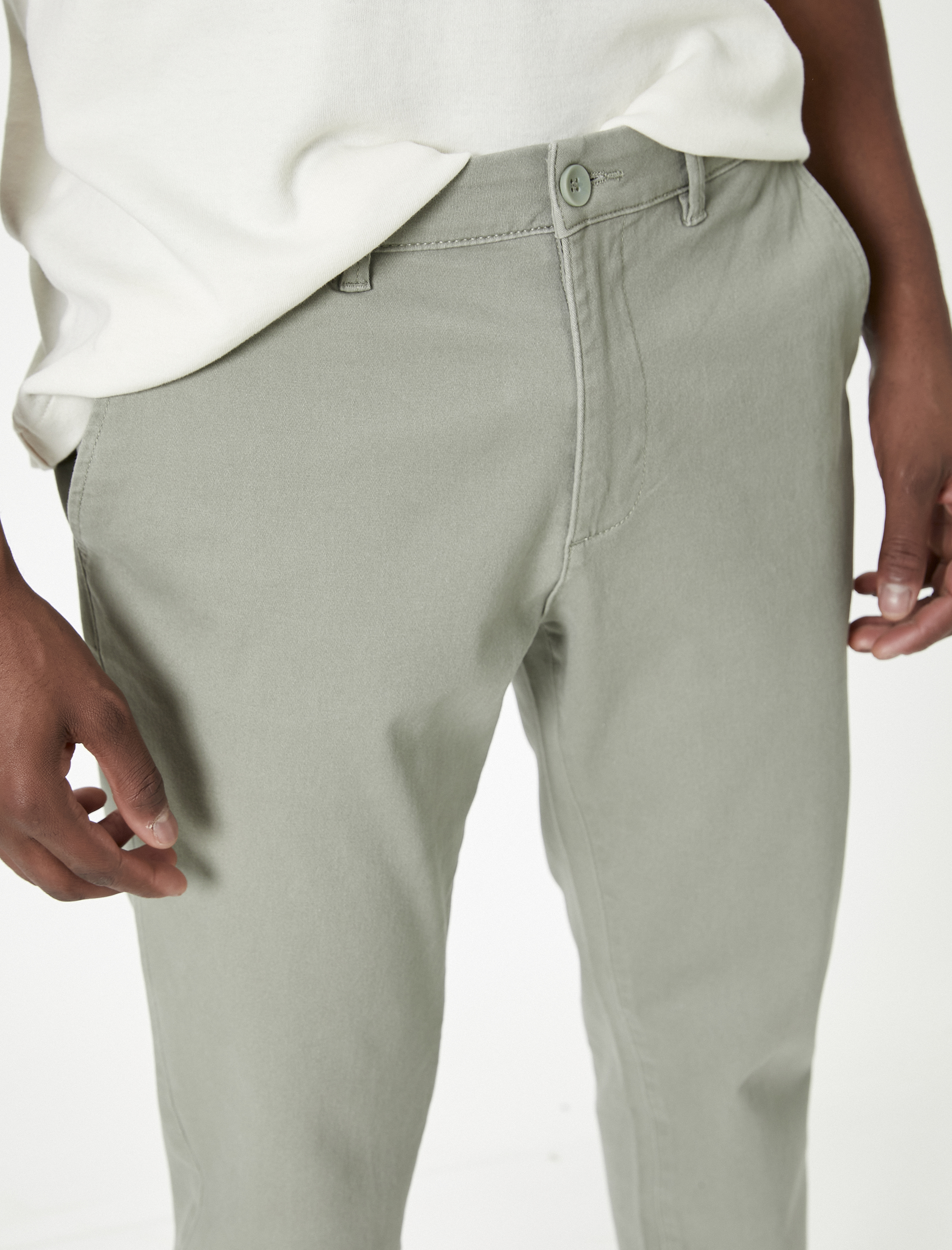   Basic Dokuma Pantolon 5 Cepli Düğmeli