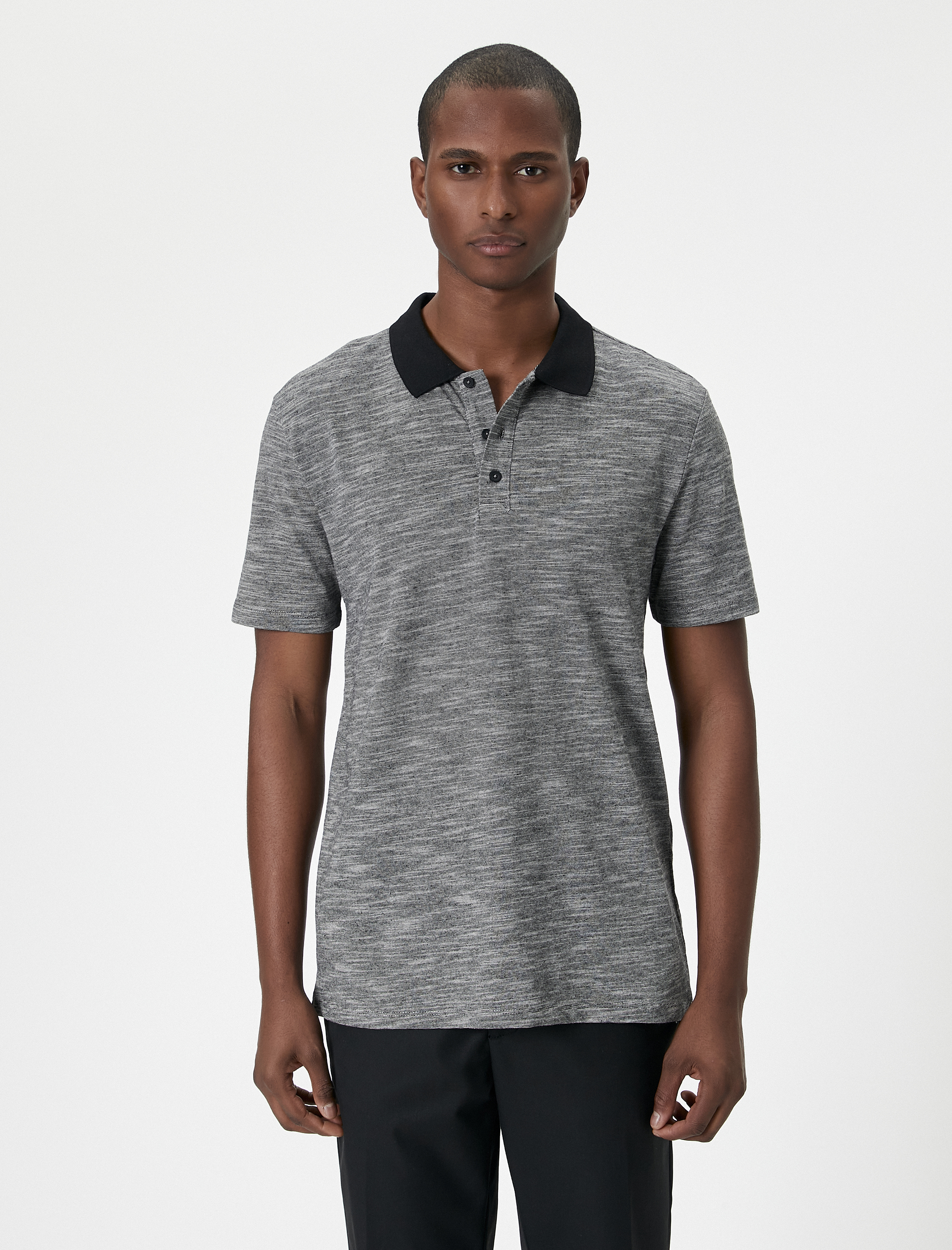 Polo Yaka Tişört Slim Fit Kısa Kollu Düğmeli