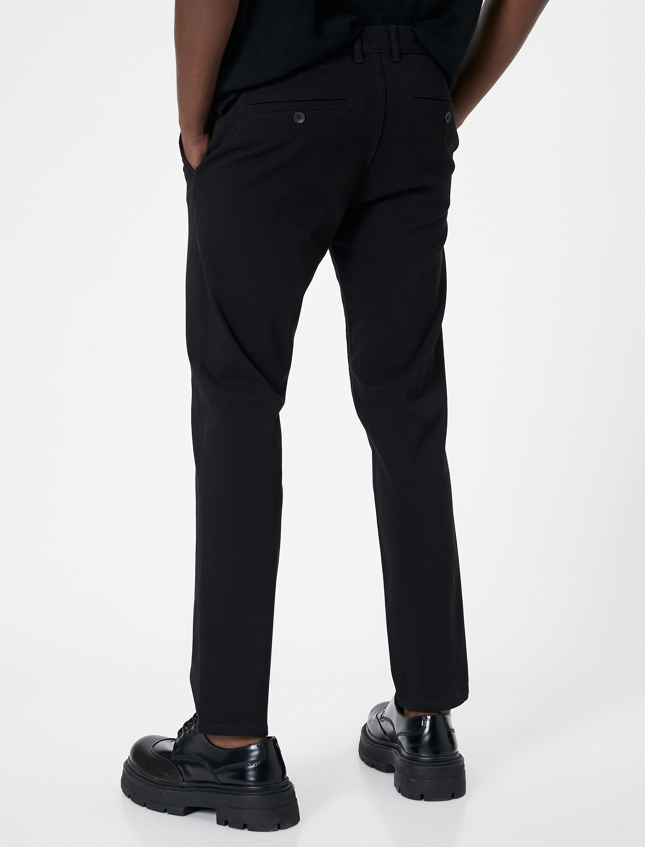   Basic Dokuma Pantolon 5 Cepli Düğmeli