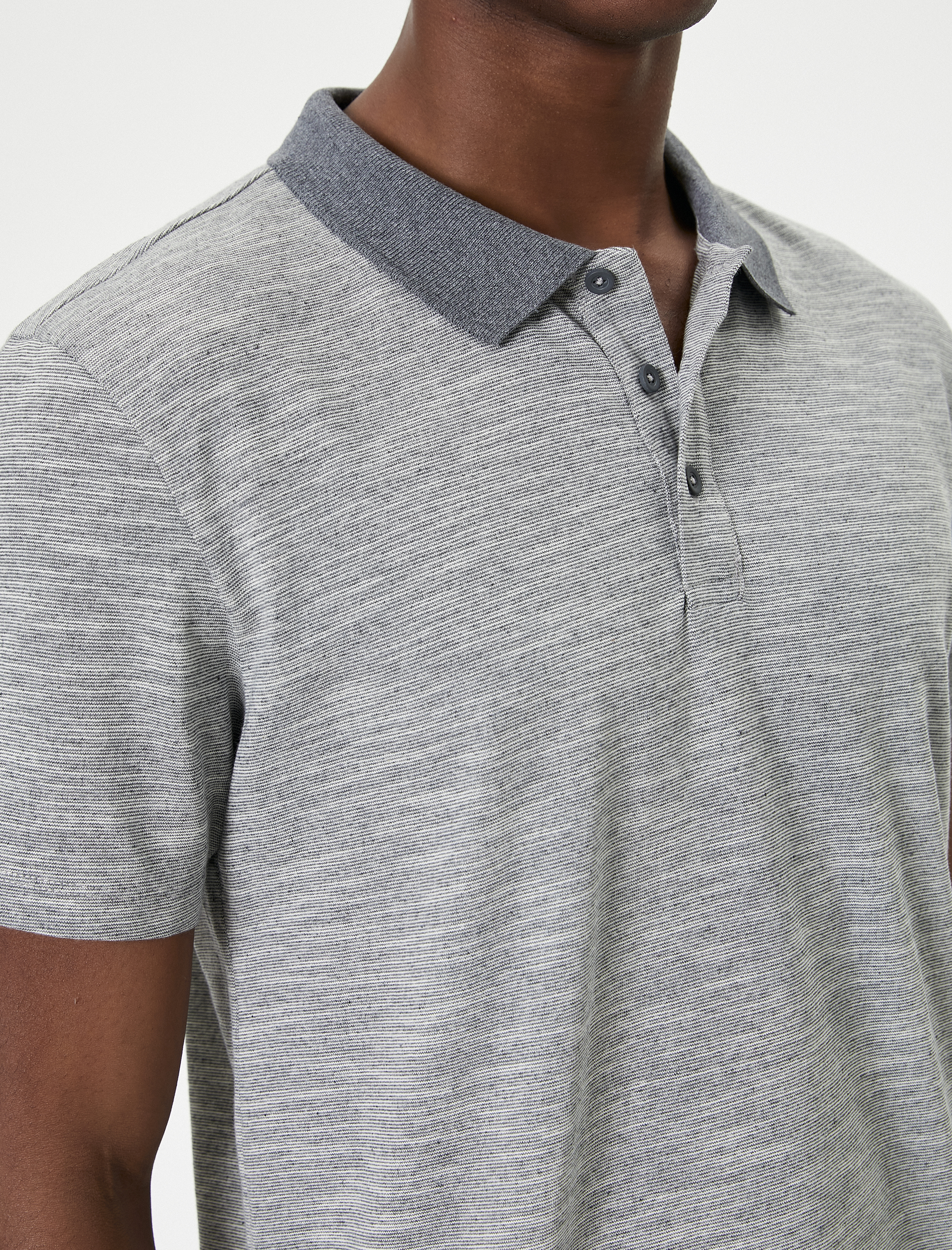 Polo Yaka Tişört Slim Fit Kısa Kollu Düğmeli
