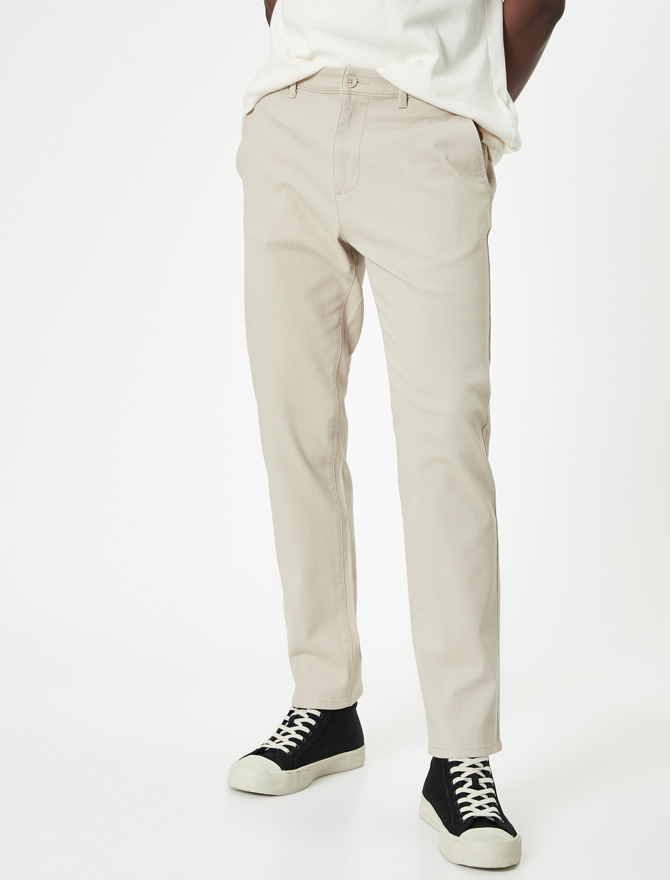   Basic Dokuma Pantolon 5 Cepli Düğmeli