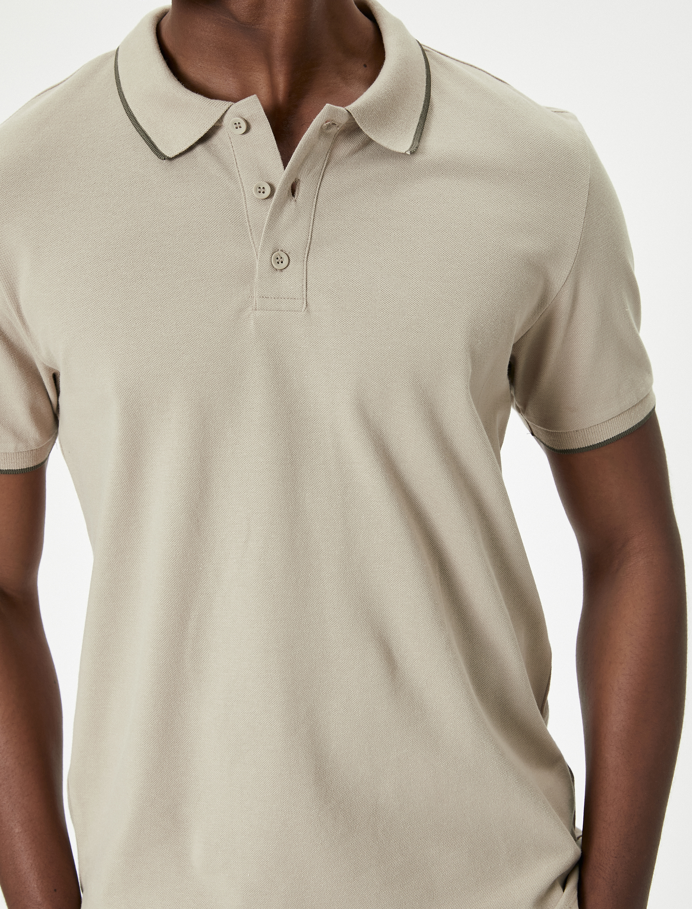   Polo Yaka Tişört Slim Fit Kısa Kollu Biyeli