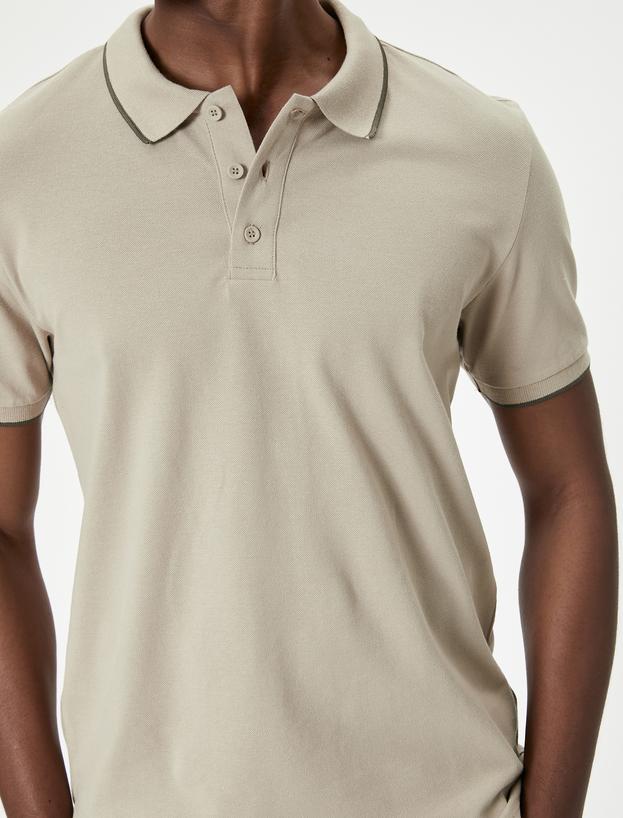 Polo Yaka Tişört Slim Fit Kısa Kollu Biyeli_4