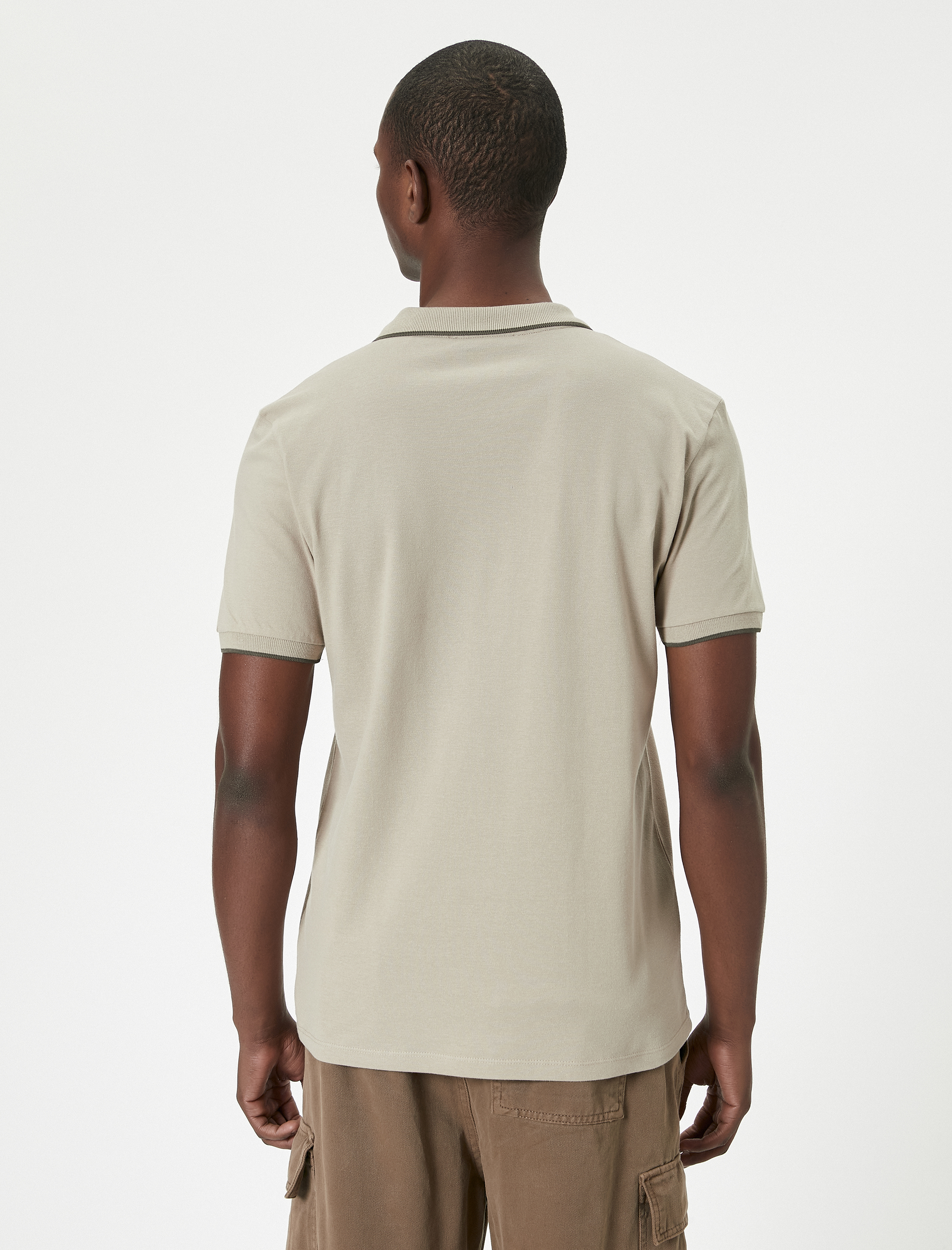   Polo Yaka Tişört Slim Fit Kısa Kollu Biyeli