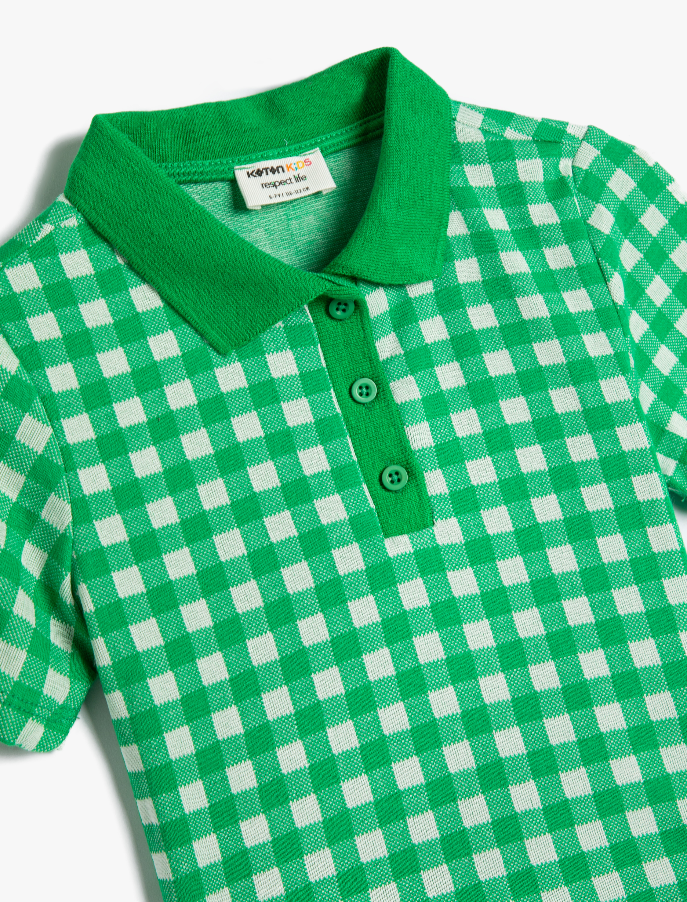  Kız Çocuk Polo Tişört Crop Kısa Kollu Düğme Detaylı Dar Kalıp