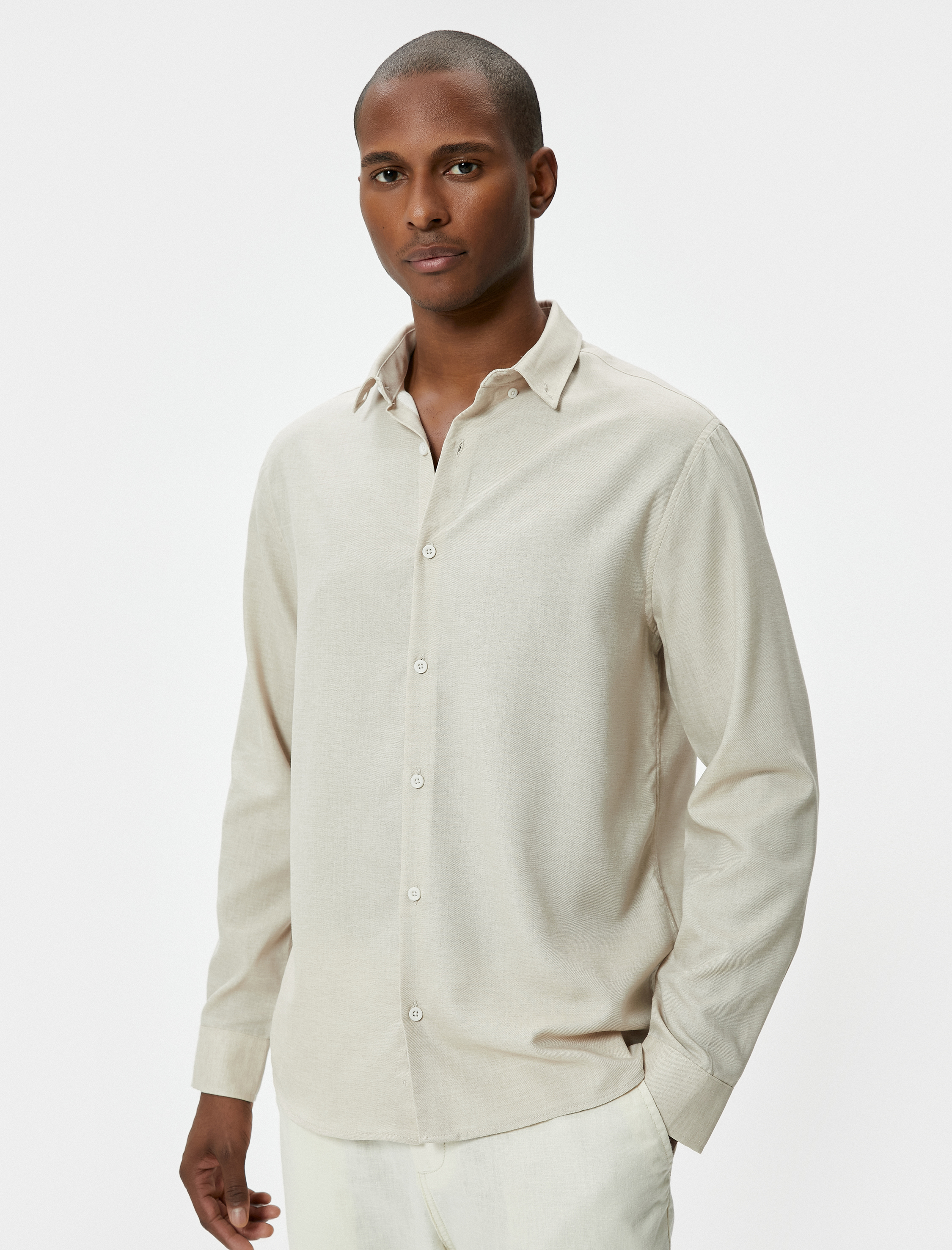 Slim Fit Gömlek Uzun Kollu Klasik Yaka Düğmeli