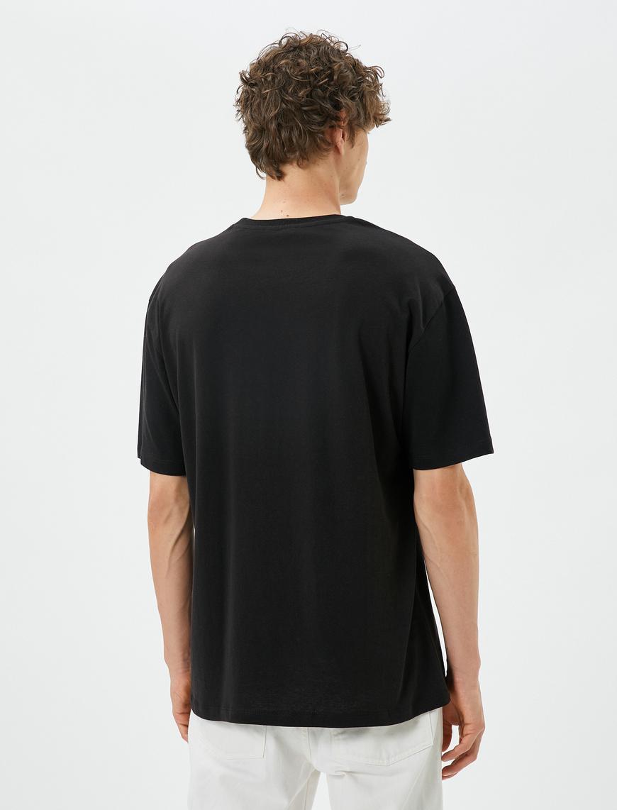   Basic Oversize Tişört Bisiklet Yaka Kısa Kollu Pamuklu
