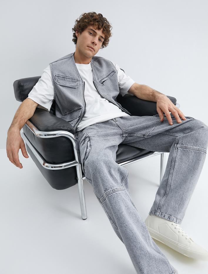  Kargo Kot Pantolon Cep Detaylı Düğmeli Yıkamalı