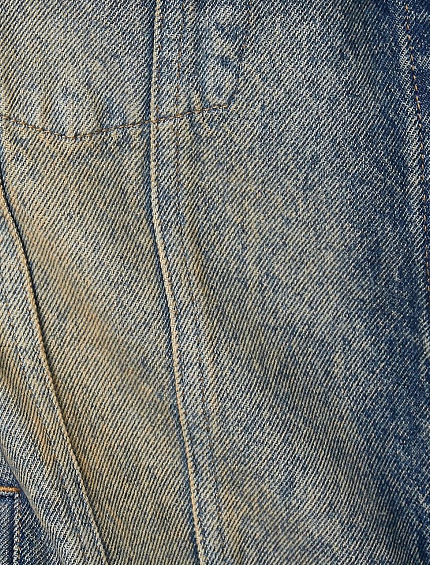   Oversize Kot Ceket Yıkamalı Klasik Yaka Cep Detaylı Düğmeli
