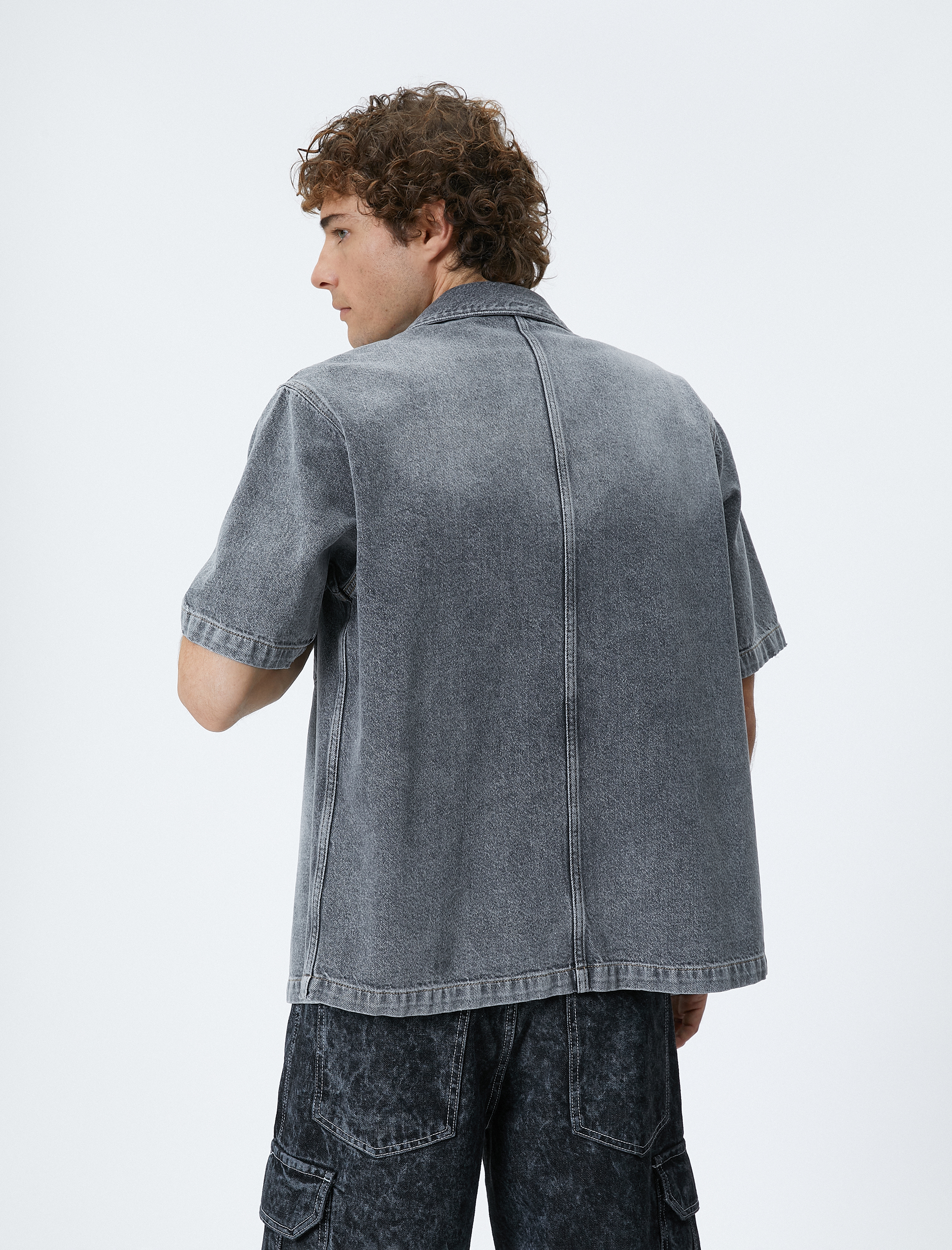 Oversize Kot Ceket Kısa Kollu Cep Detaylı Çıtçıt Düğmeli