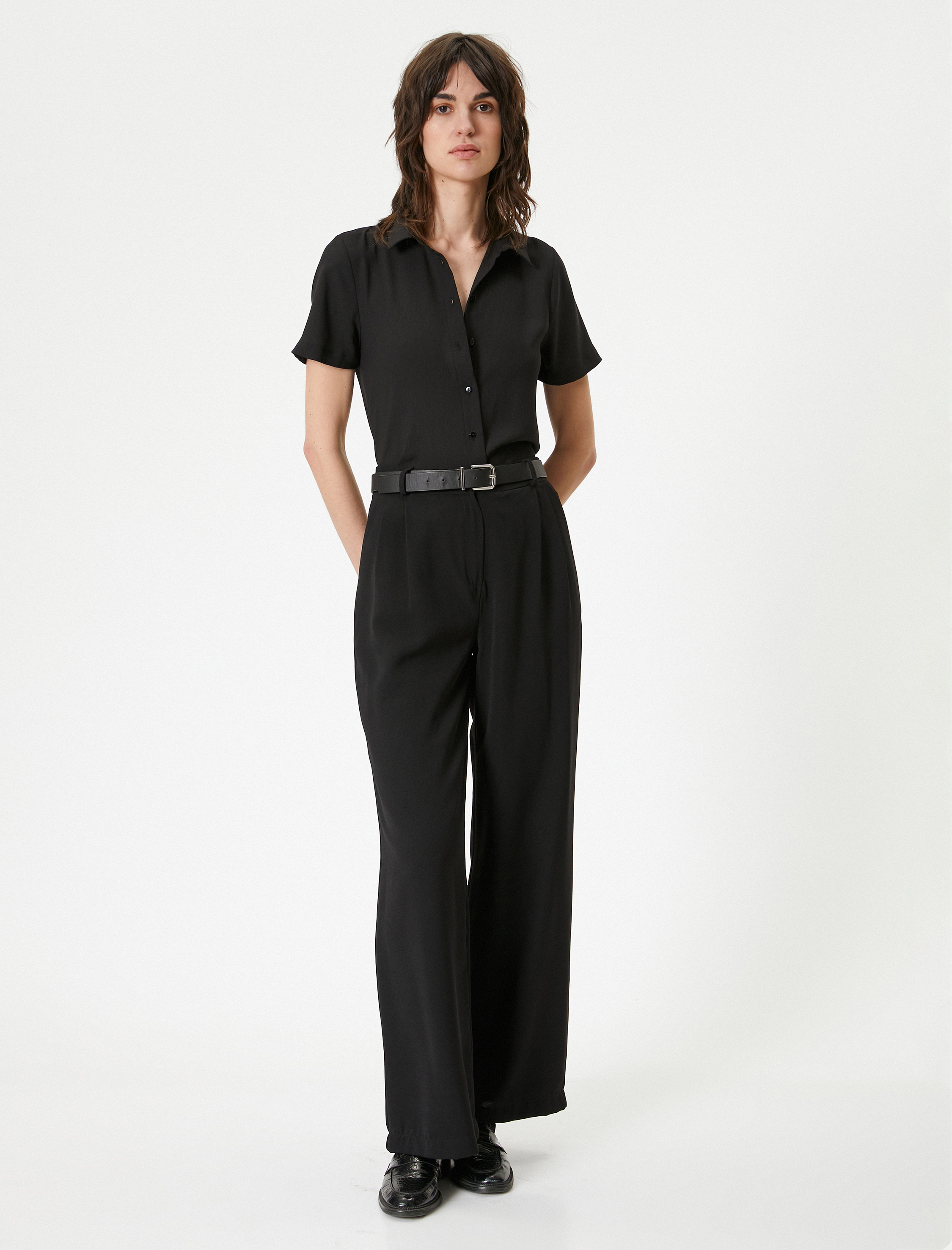   Basic Gömlek Kısa Kollu Düğme Kapamalı