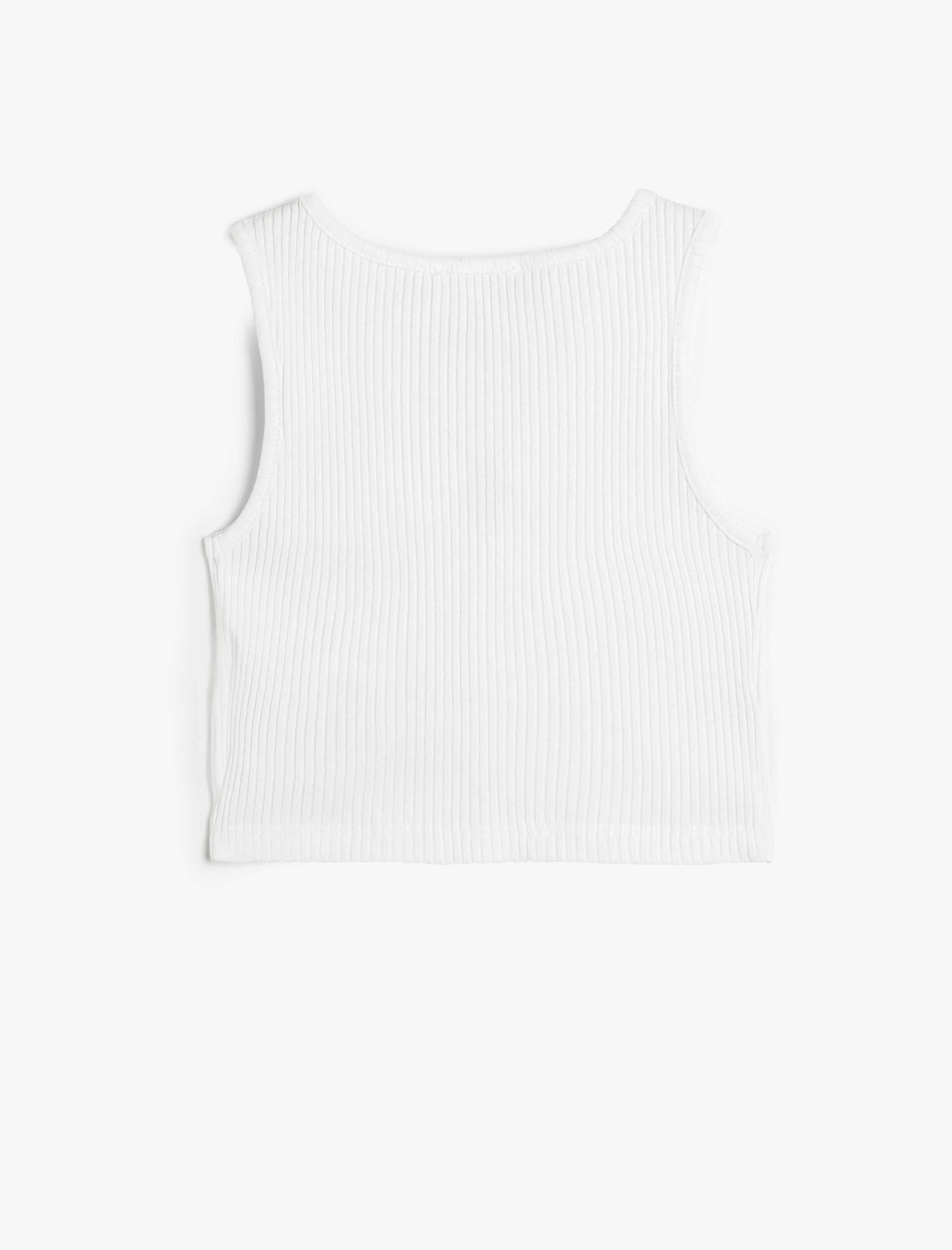  Kız Çocuk Atlet V Yaka Kalp Pencere Detaylı Kolsuz Pamuklu