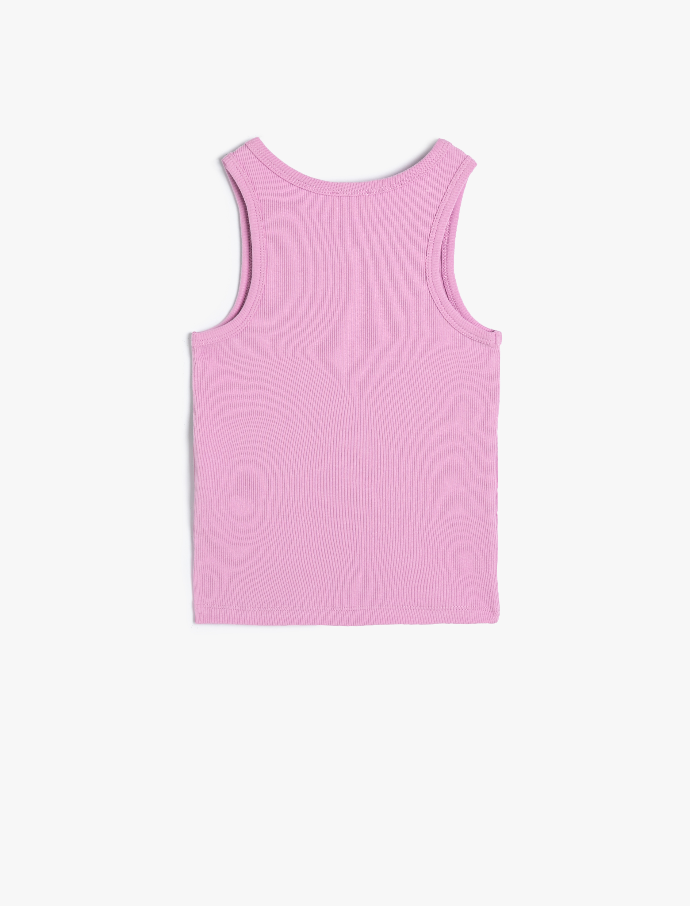  Kız Çocuk Basic Atlet Kolsuz Ribanalı Pamuklu