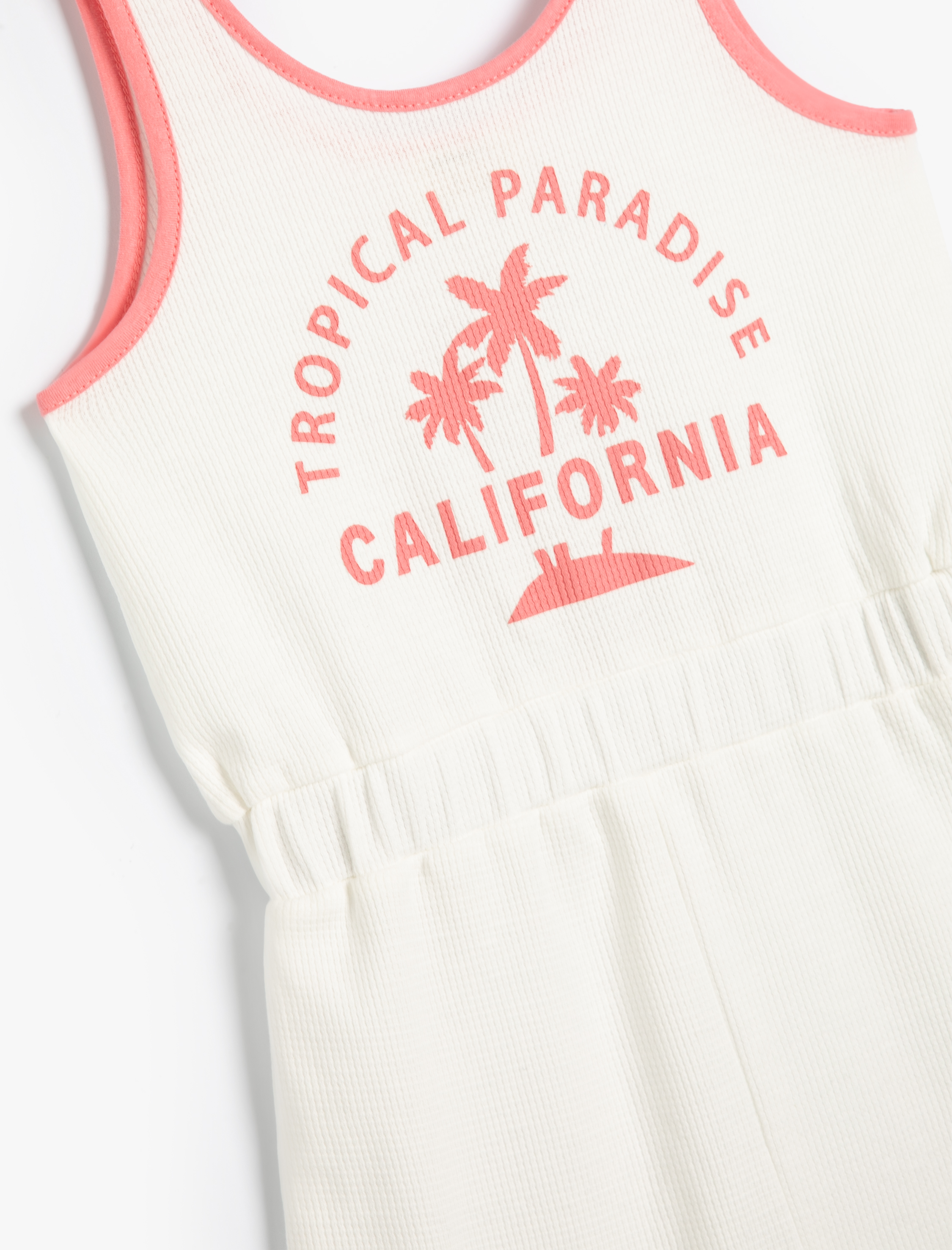 Kız Çocuk Mini Şort Tulum Kalın Askılı Beli Lastikli Baskılı Pamuklu