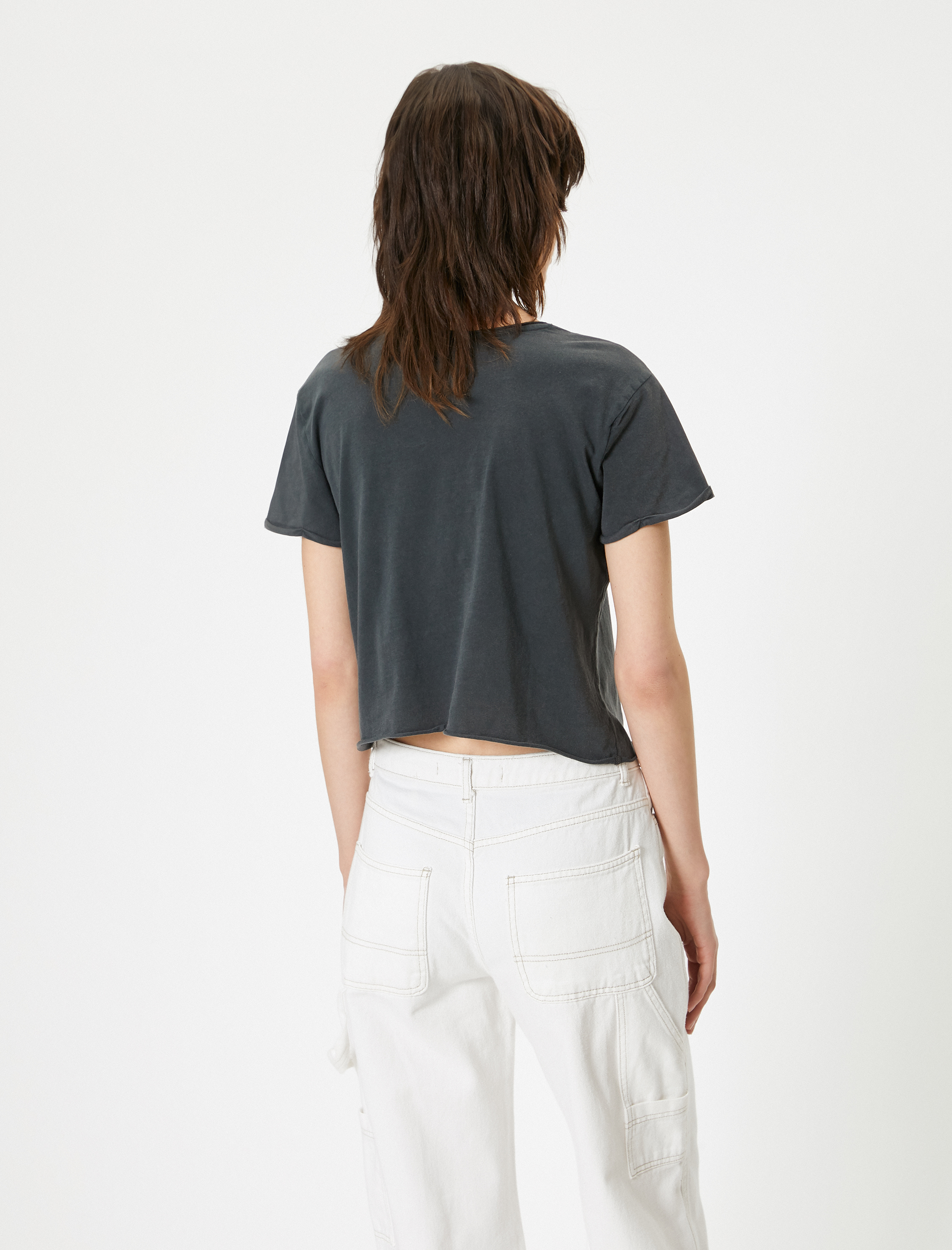   Basic Tişört Kısa Kollu Bisiklet Yaka