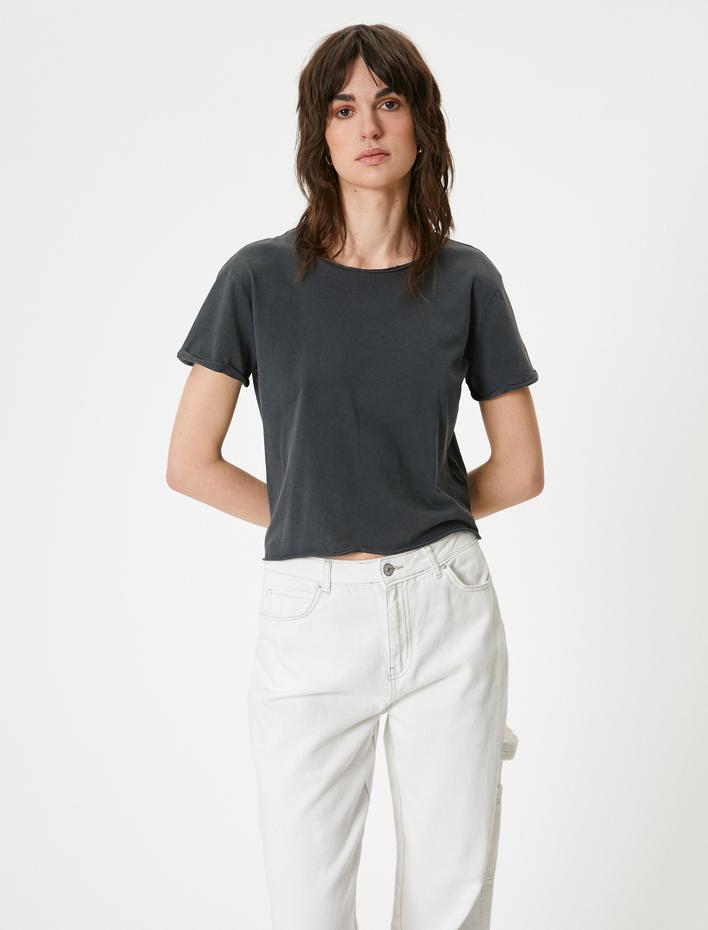  Basic Tişört Kısa Kollu Bisiklet Yaka