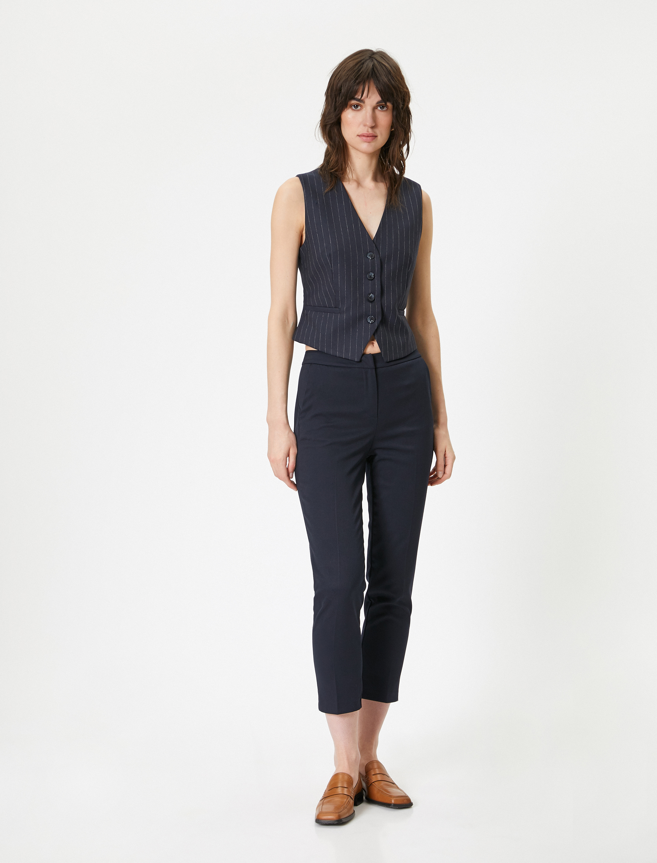   Blazer Yelek Düğmeli V Yaka