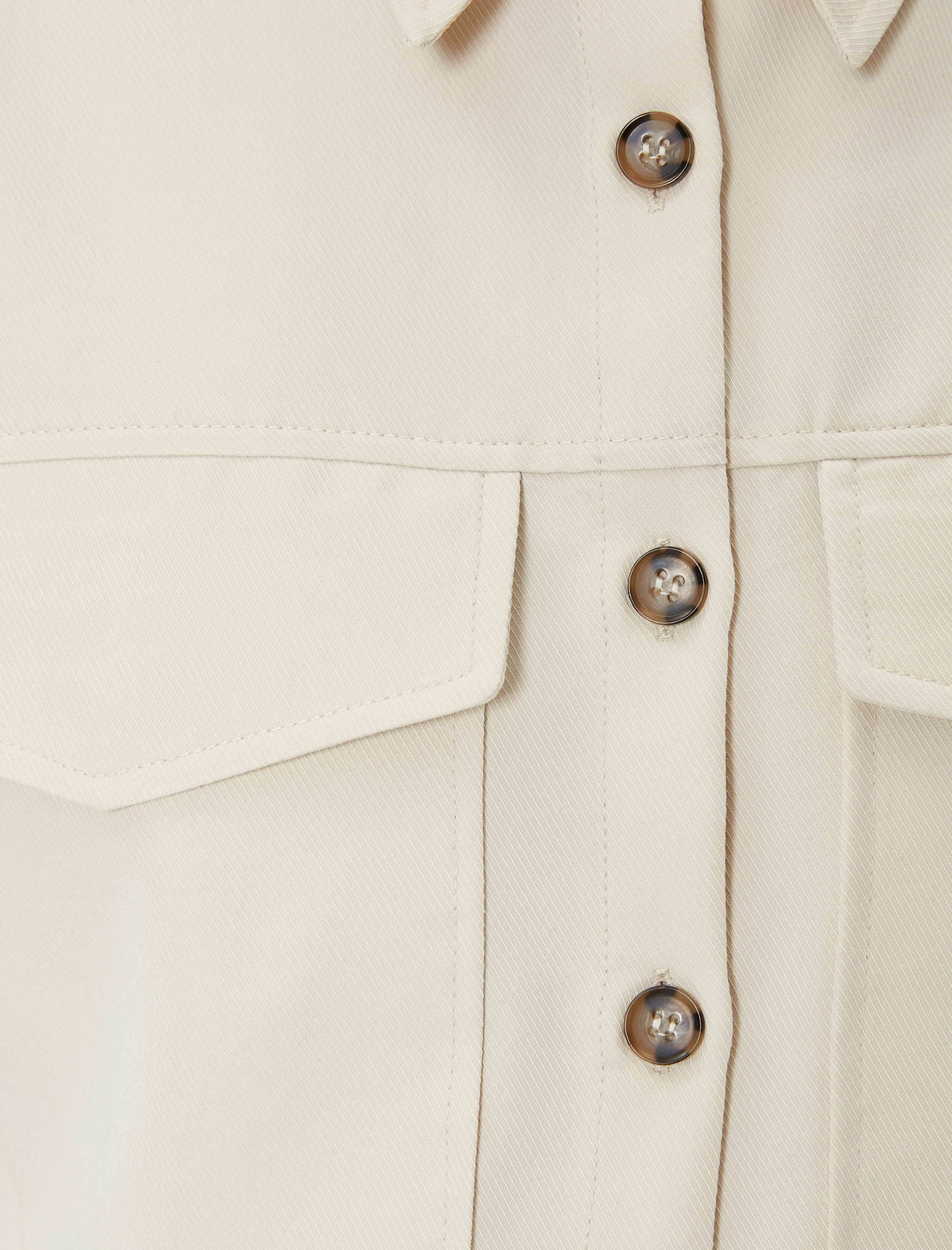   Crop Gömlek Cepli Kısa Kollu Modal Karışımlı