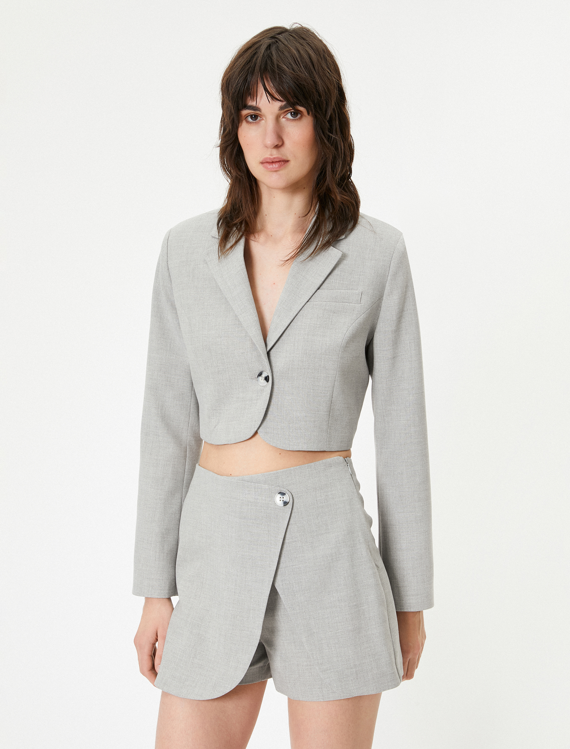   Mini Şort Etek Düğme Detaylı