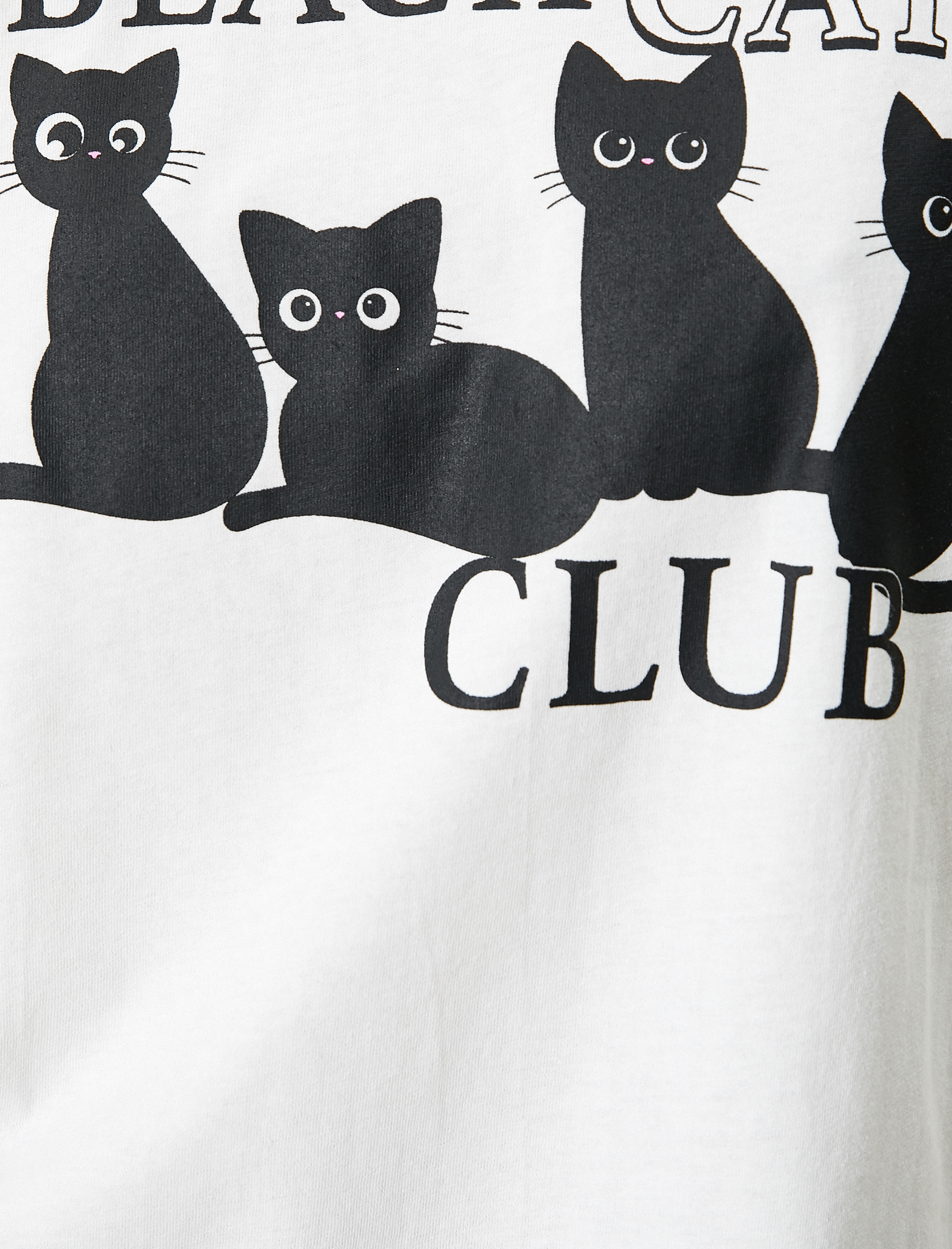 Kedili Tişört Kısa Kollu Bisiklet Yaka Pamuklu