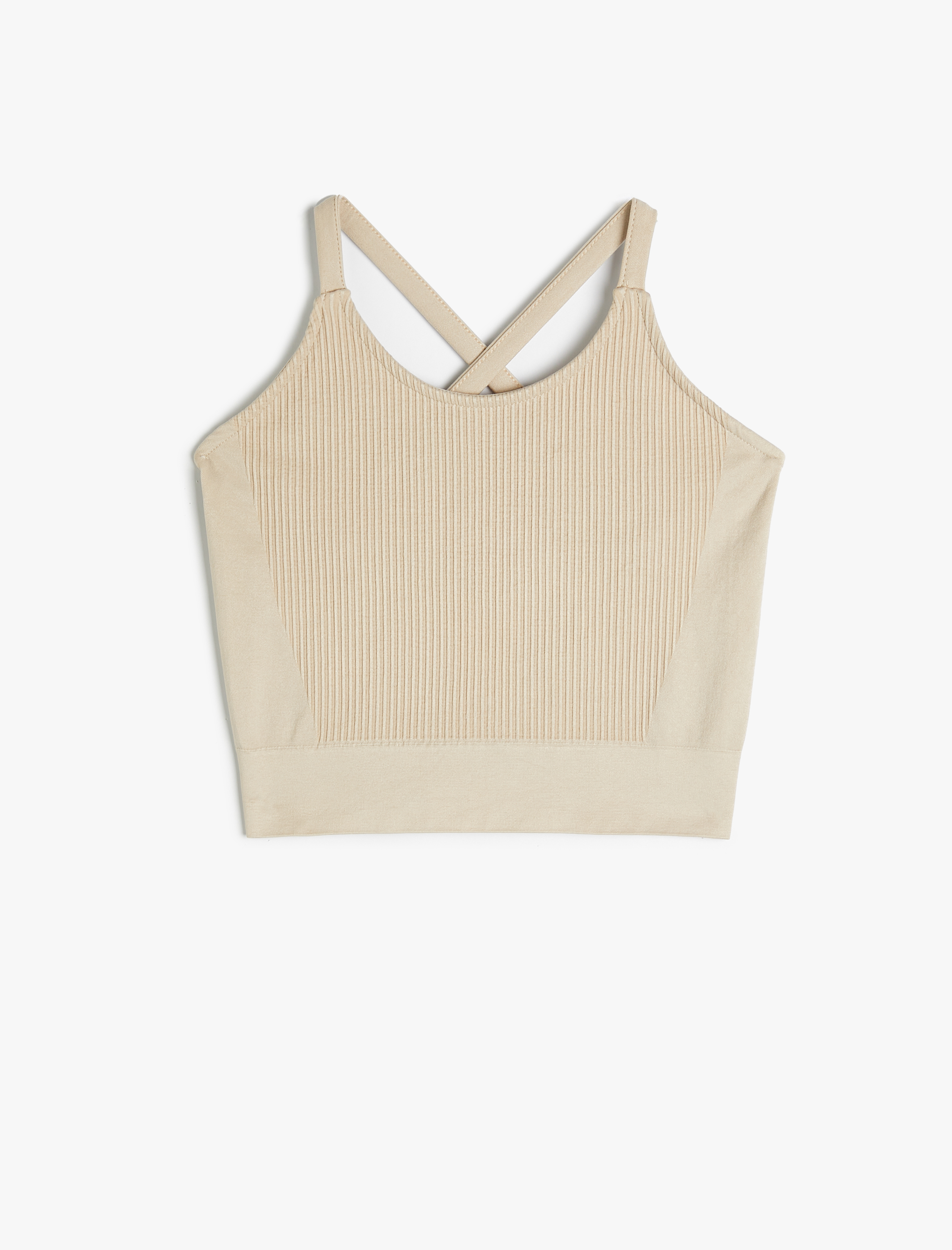   İnce Çapraz Askılı Sporcu Sütyeni Kapsız Slim Fit