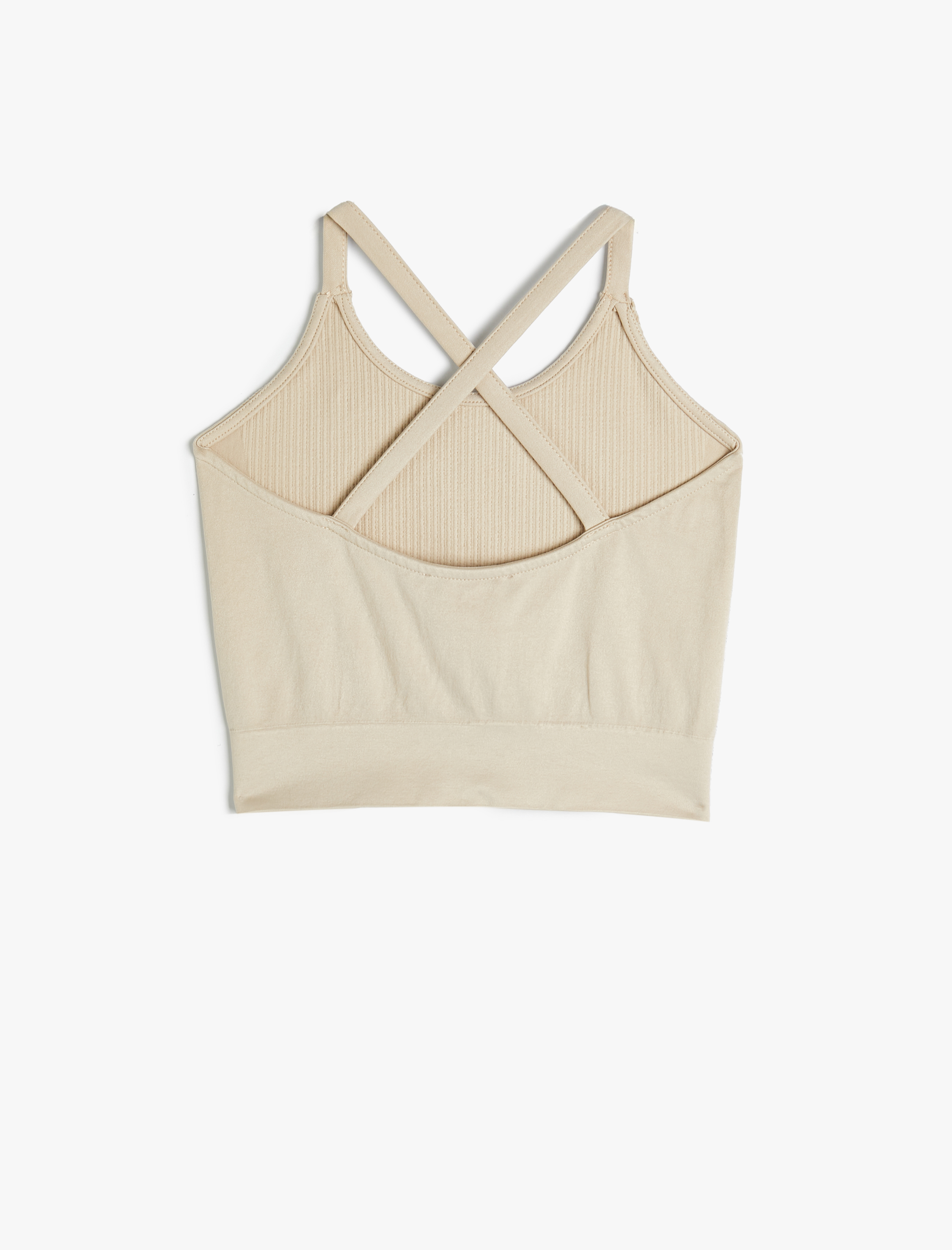   İnce Çapraz Askılı Sporcu Sütyeni Kapsız Slim Fit