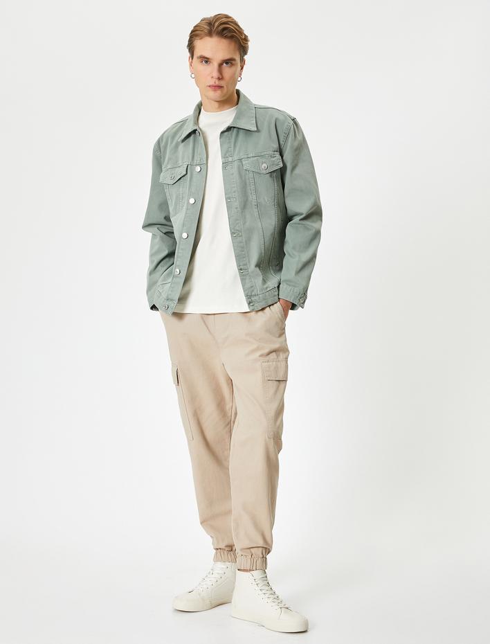  Kot Ceket Cep Detaylı Düğmeli Klasik Yaka