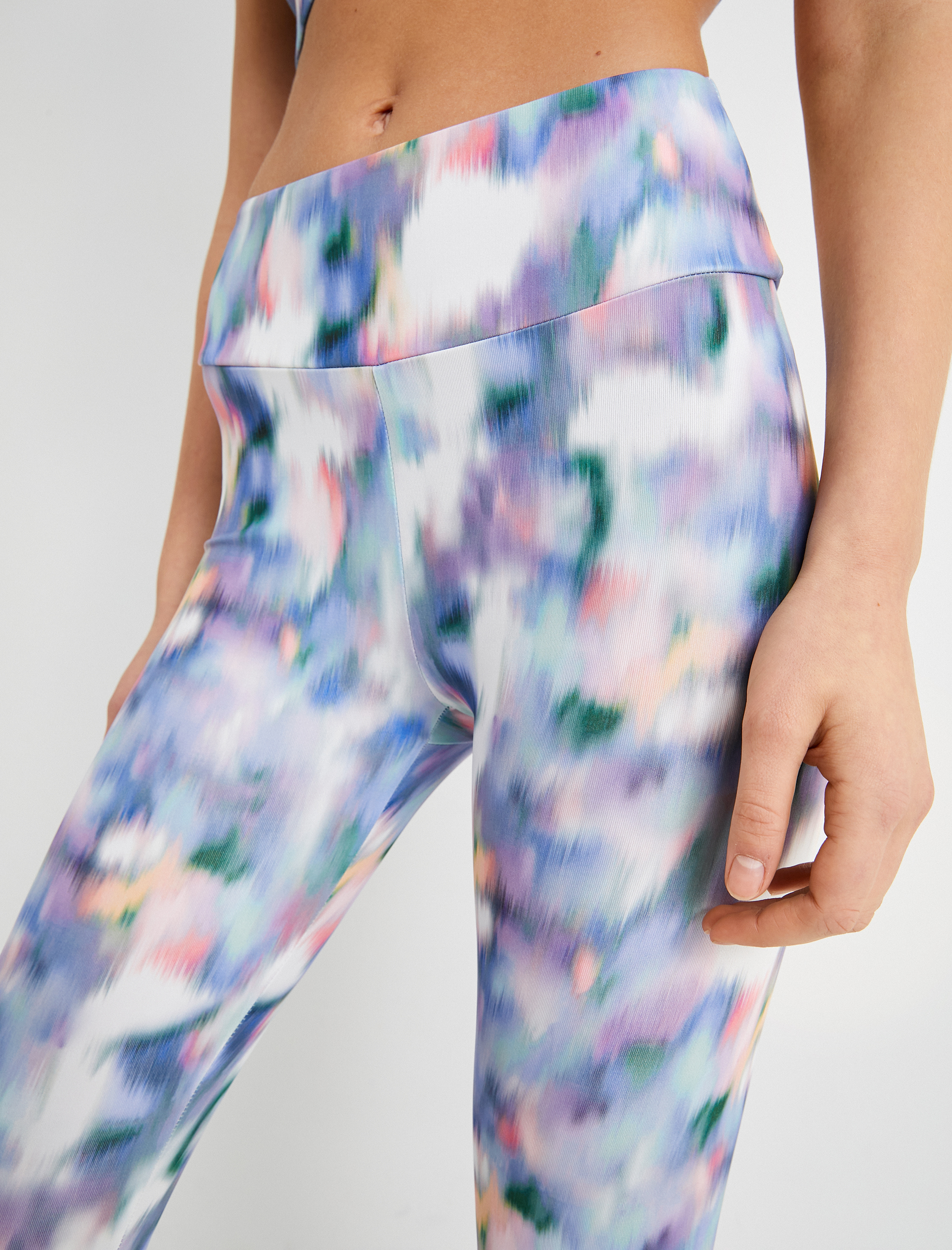   Spor Tayt Yüksek Bel Batik Desenli Slim Fit