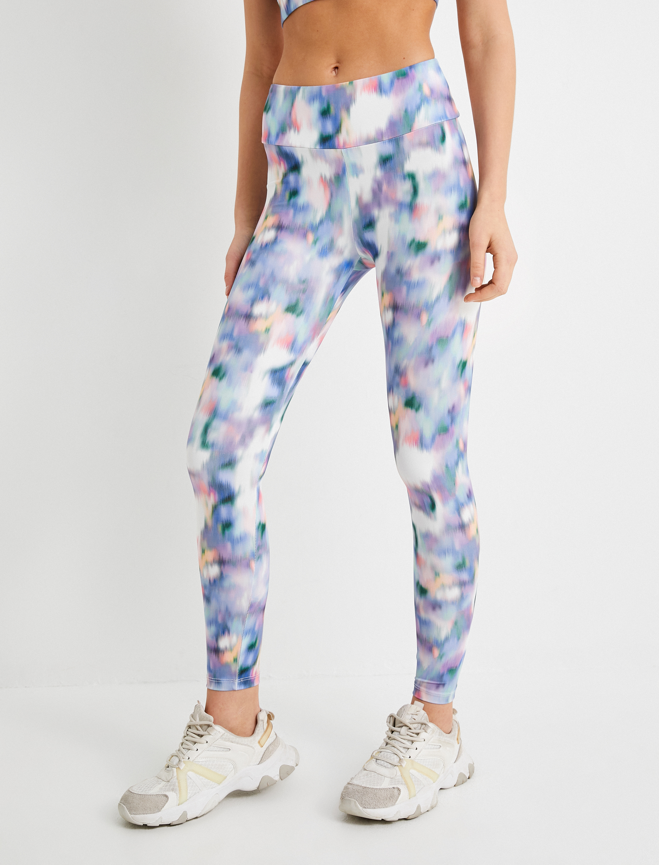   Spor Tayt Yüksek Bel Batik Desenli Slim Fit