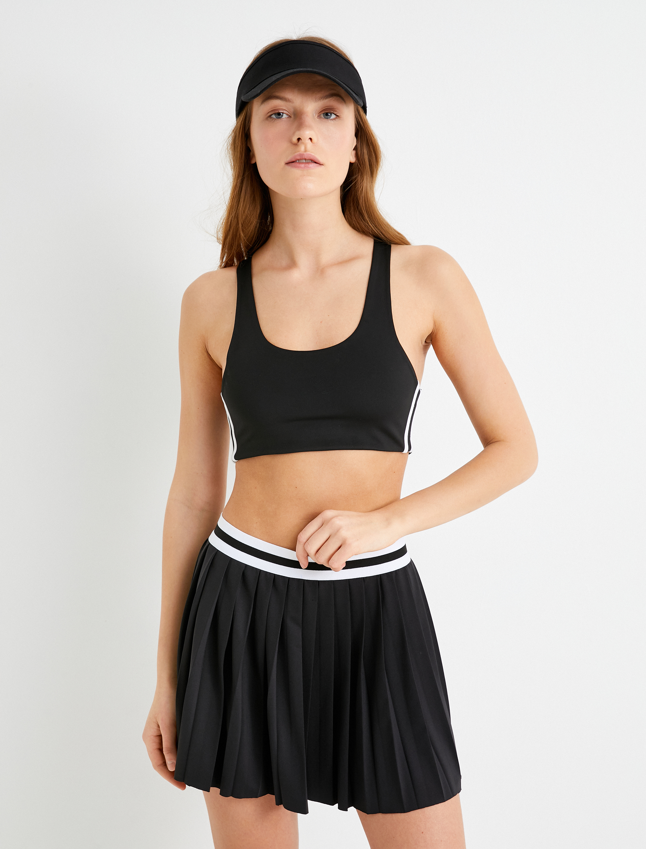   Yanları Çizgili Sporcu Sütyeni Kaplı Slim Fit