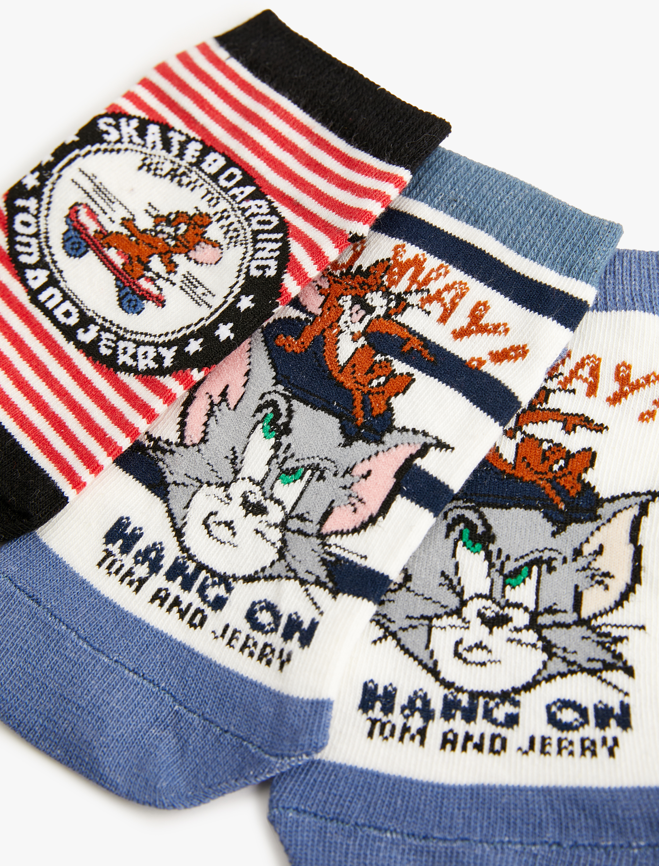  Erkek Çocuk 3'lü Tom ve Jerry Baskılı Çorap Seti Lisanslı
