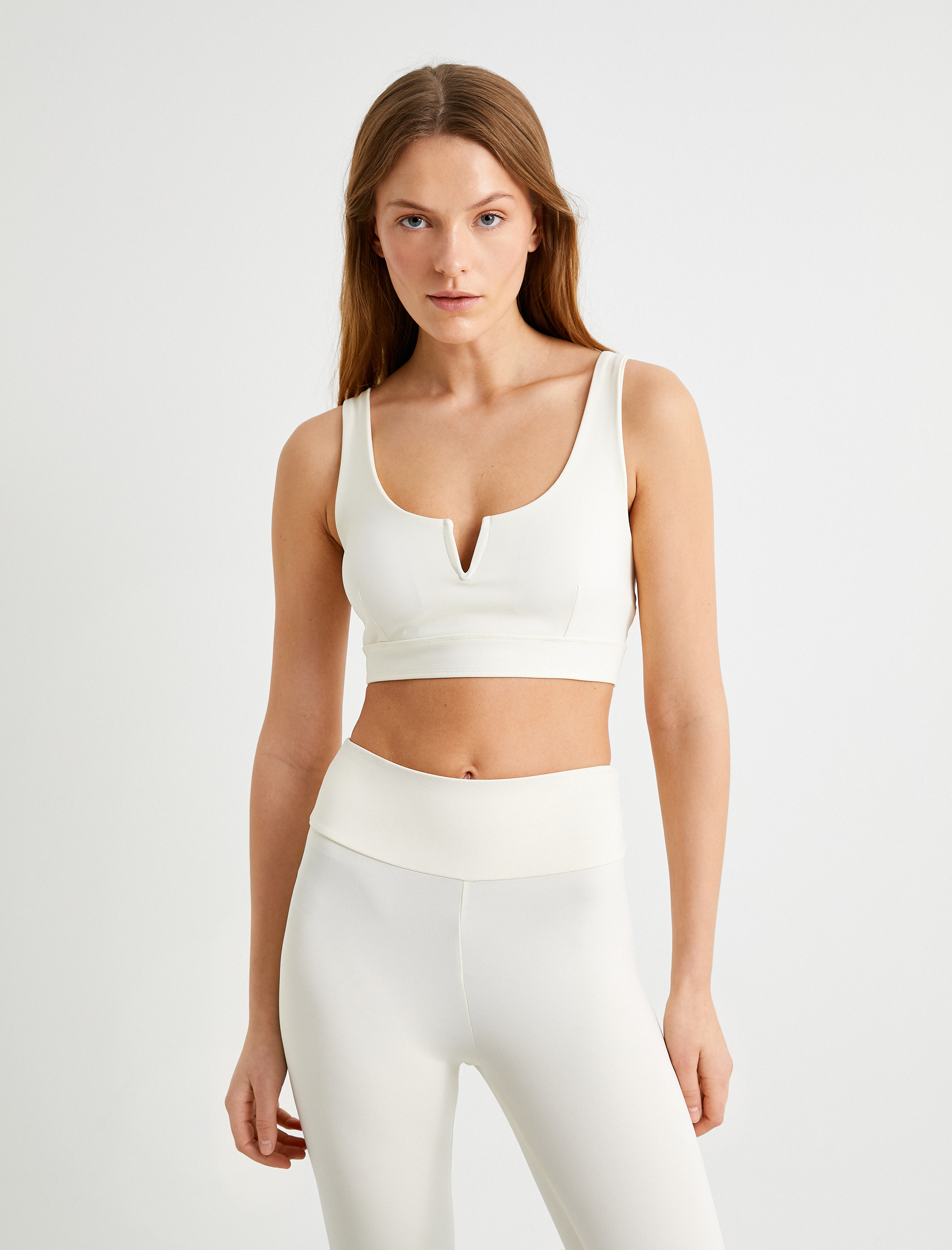 Sporcu Sütyeni Kaplı Kalın Askılı Kesik Yaka Slim Fit