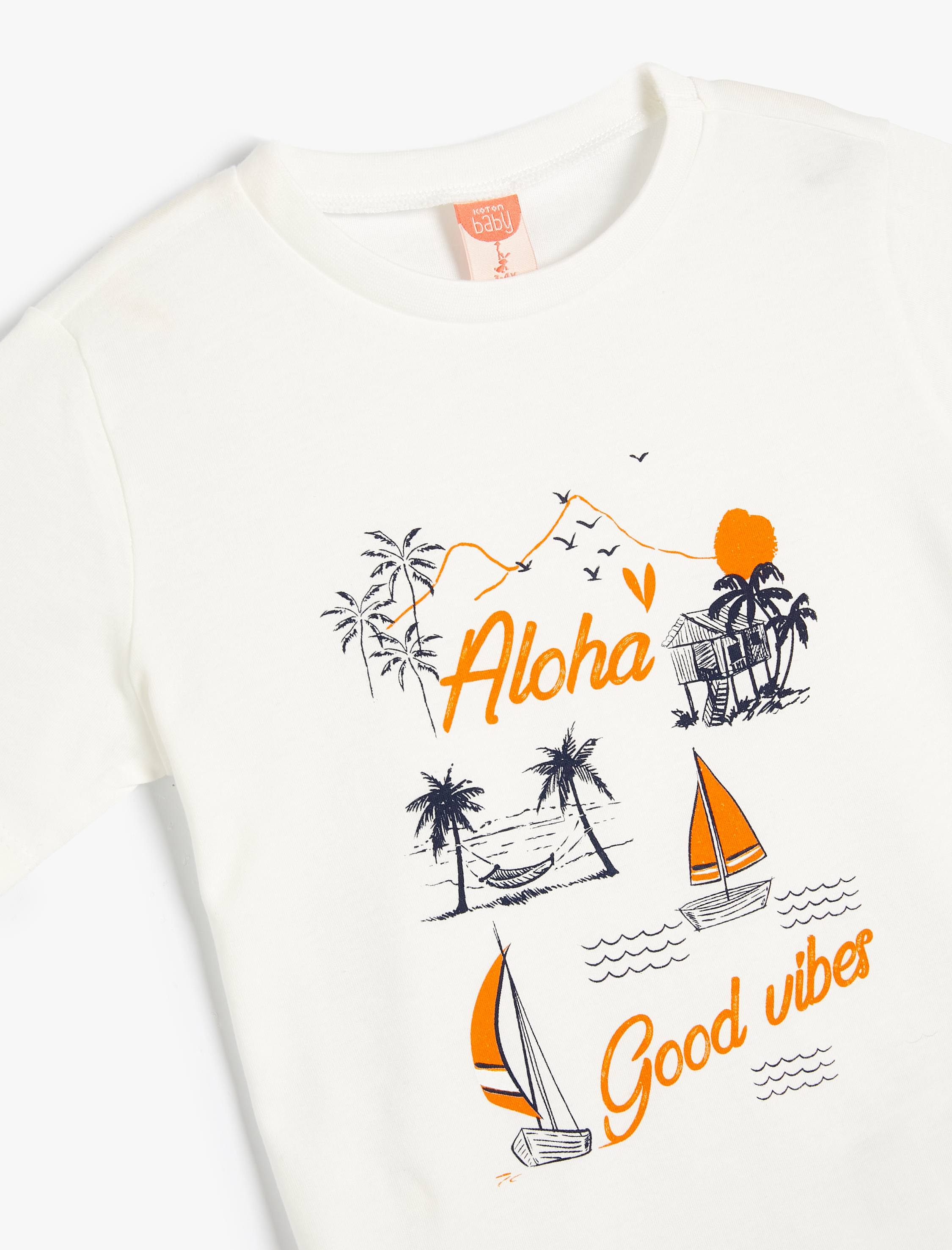  Erkek Bebek Tişört Yaz Temalı Kısa Kollu Bisiklet Yaka Pamuklu