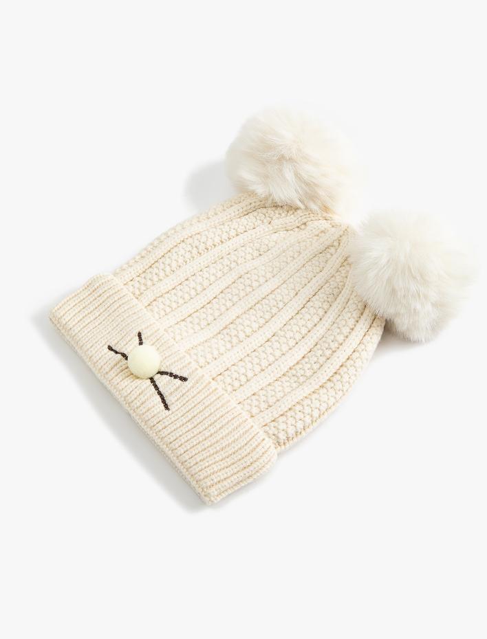 Erkek Bebek Ponponlu Bere İşleme ve Aplike Detaylı