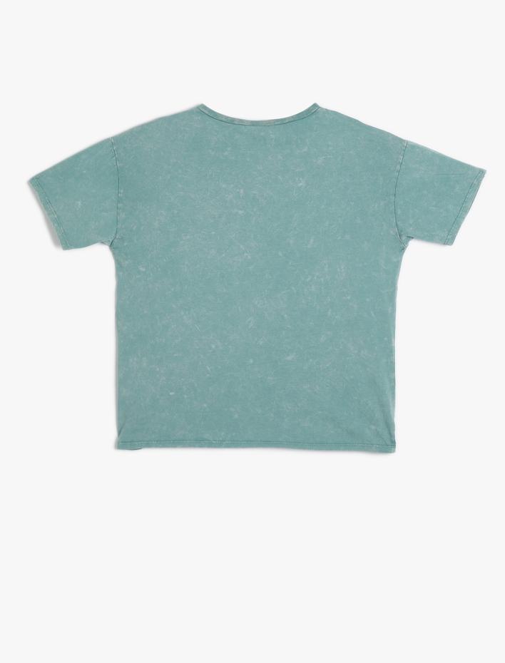 Erkek Çocuk Tişört Slogan Baskılı Kısa Kollu Bisiklet Yaka